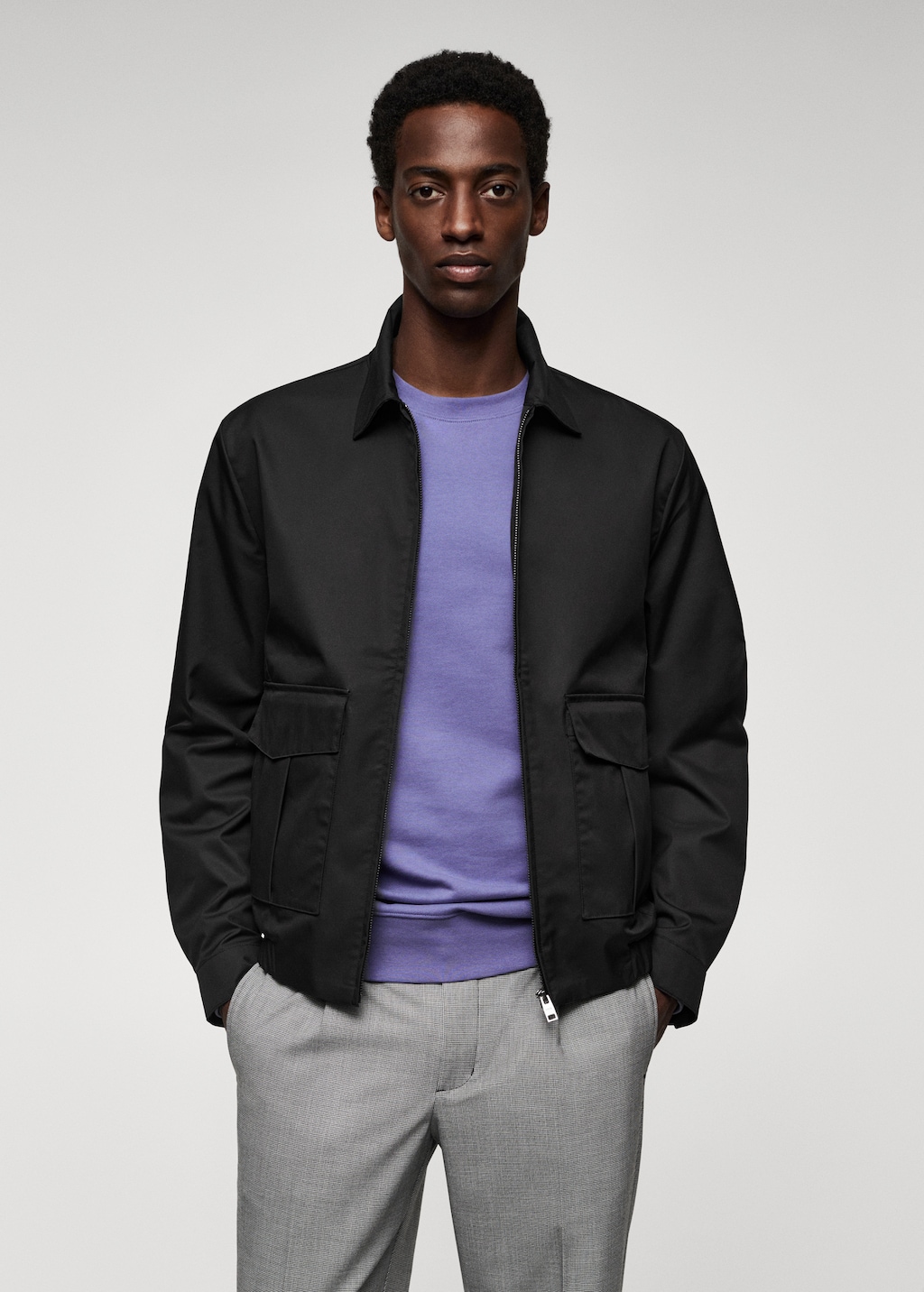 Stretch jacket with pocket