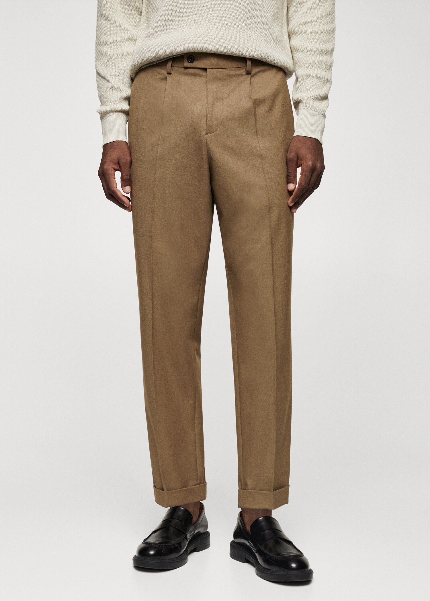 Pantaloni de costum slim fit - Plan mediu