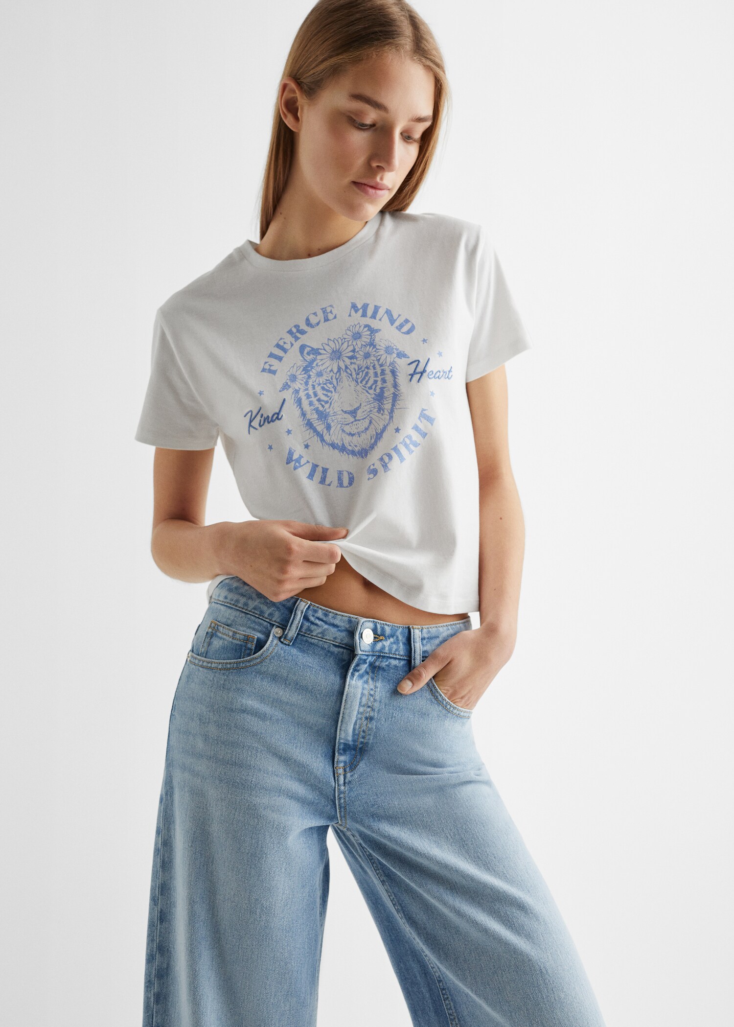 T-shirt coton imprimé - Plan moyen