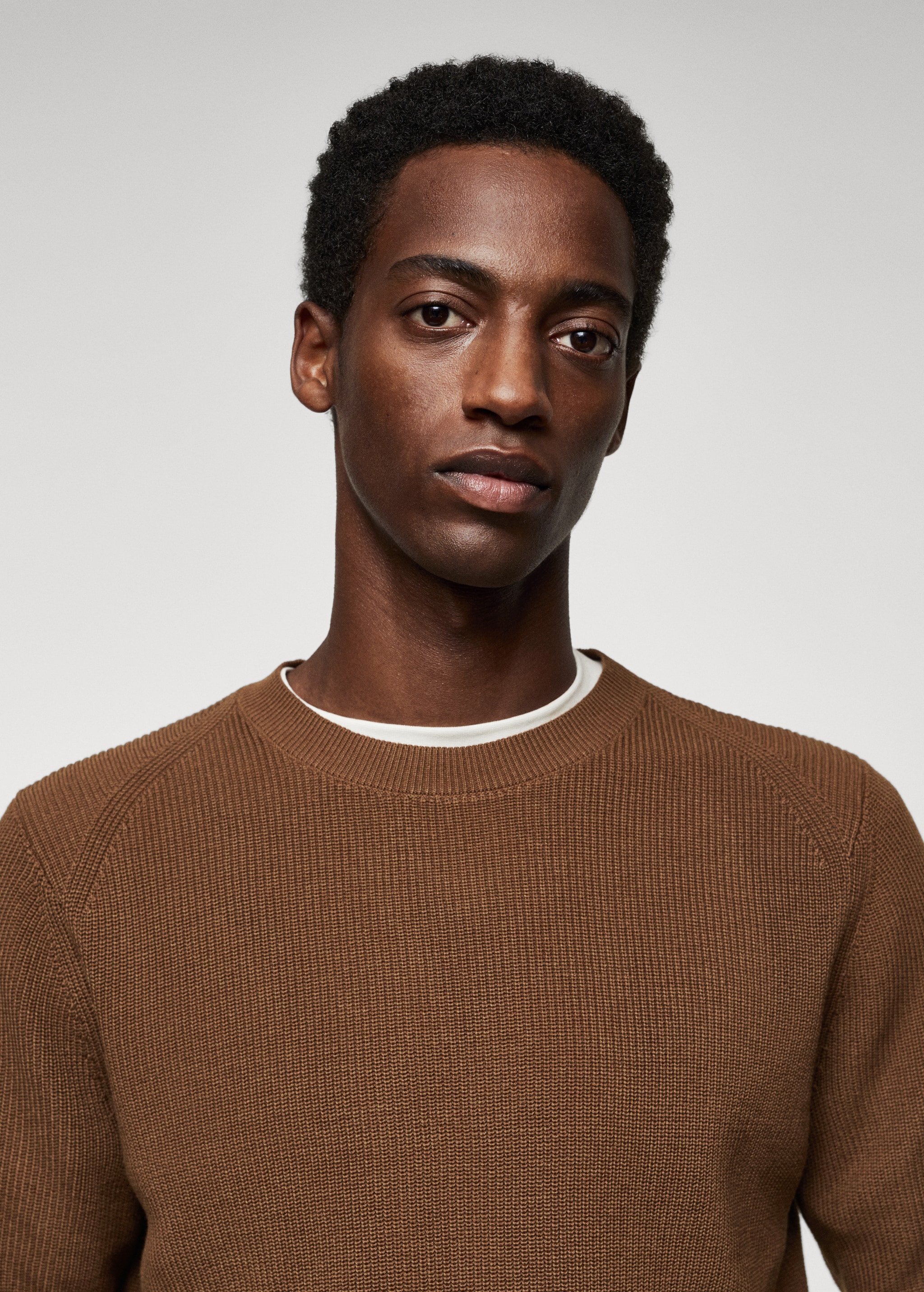 Structured cotton sweater - Details of the article 1