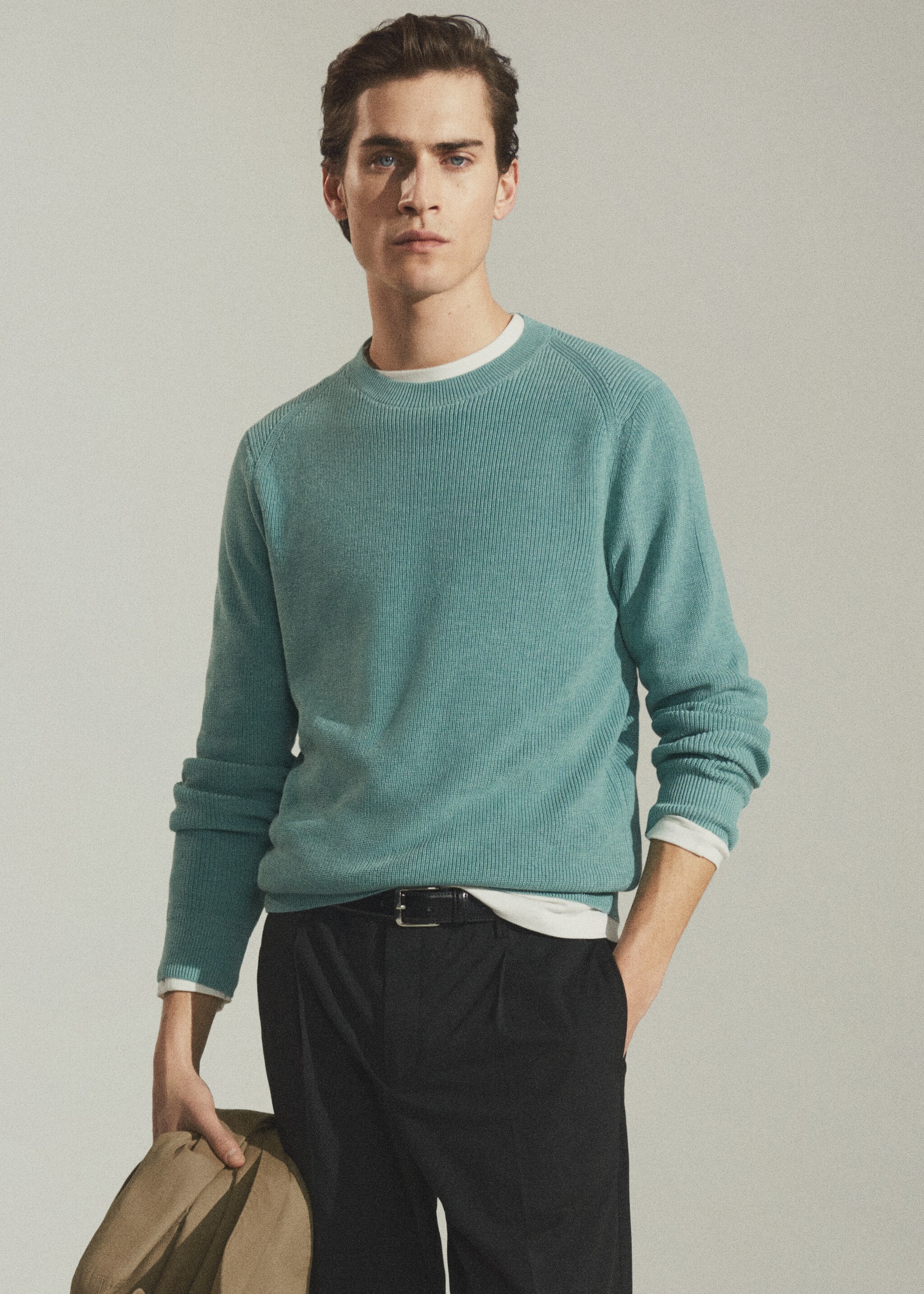 Structured cotton sweater - Details of the article 5
