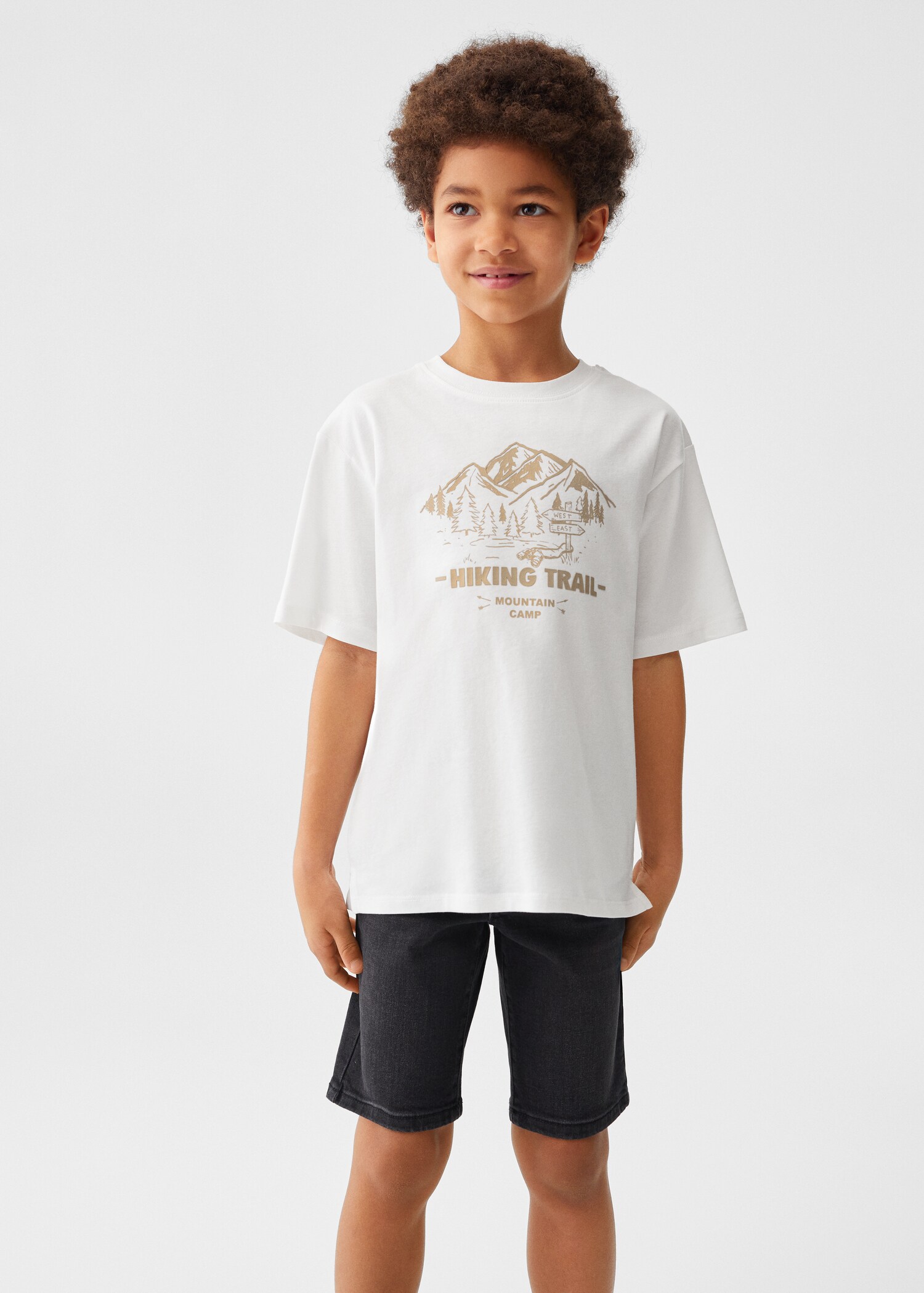Printed cotton-blend T-shirt - Medium plane