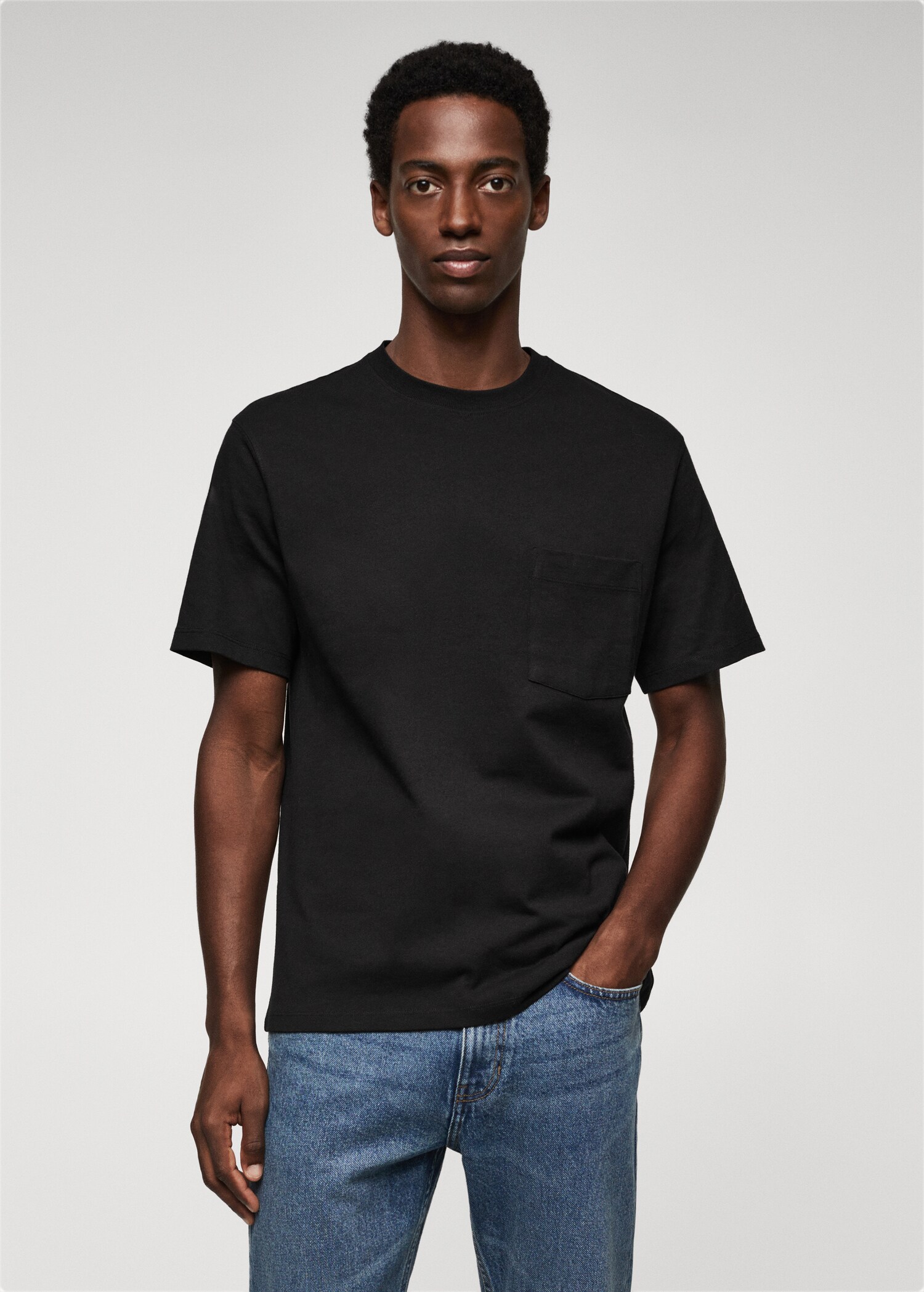 Pocket cotton T-shirt - Medium plane
