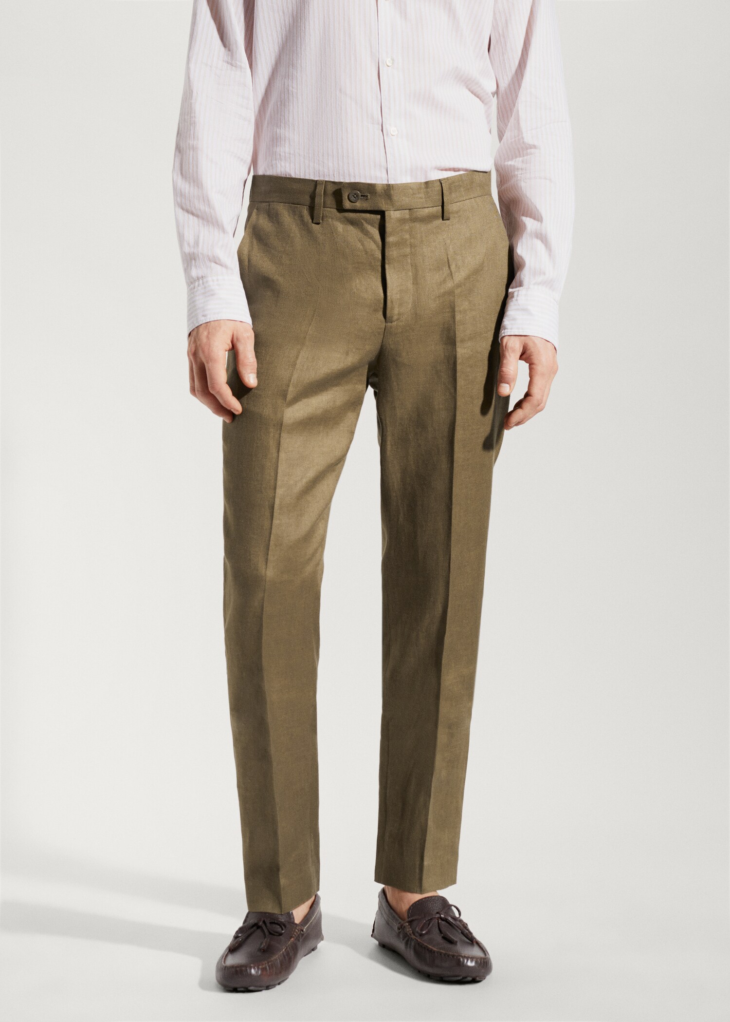 100% linen suit trousers - Medium plane