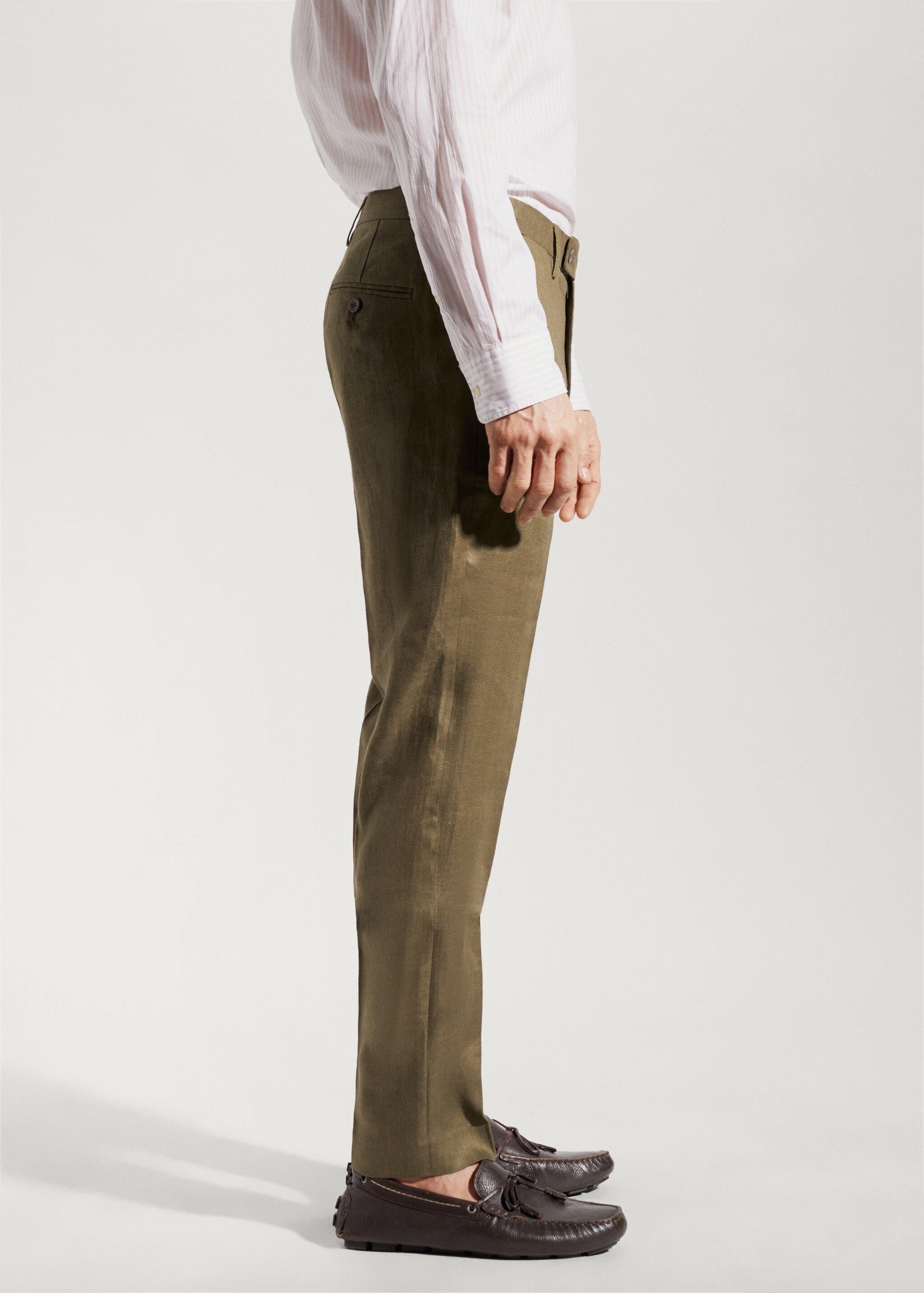 100% linen suit trousers - Details of the article 4