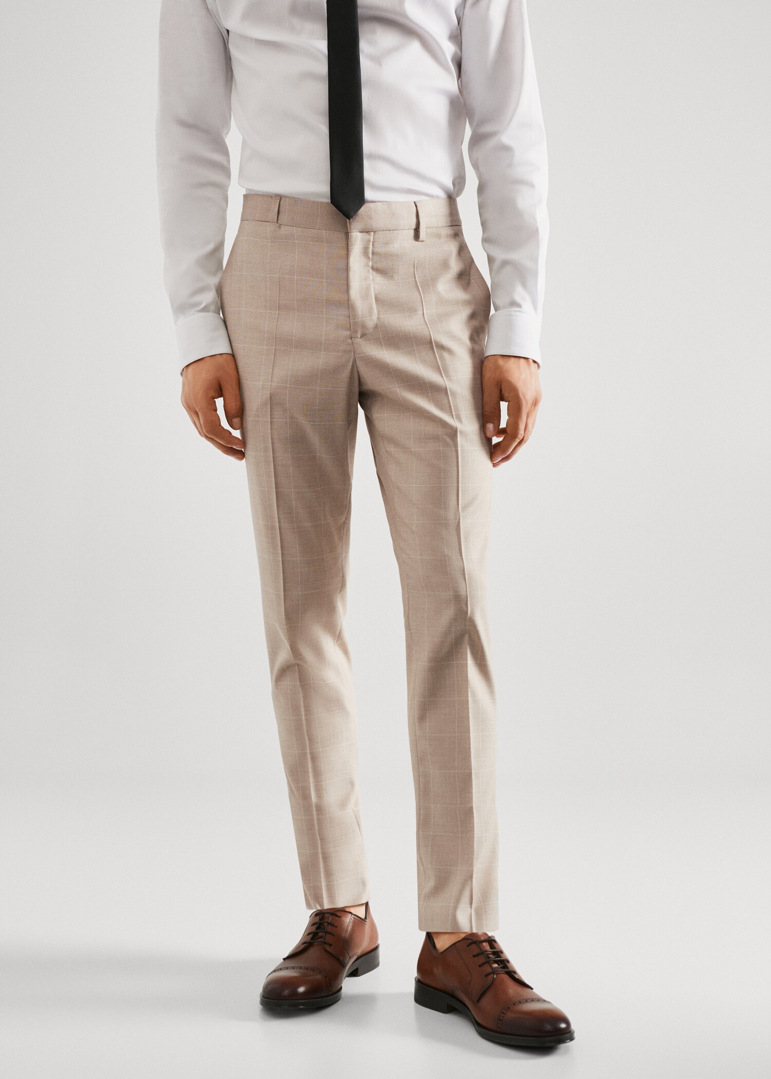 Super slim fit suit trousers - Medium plane