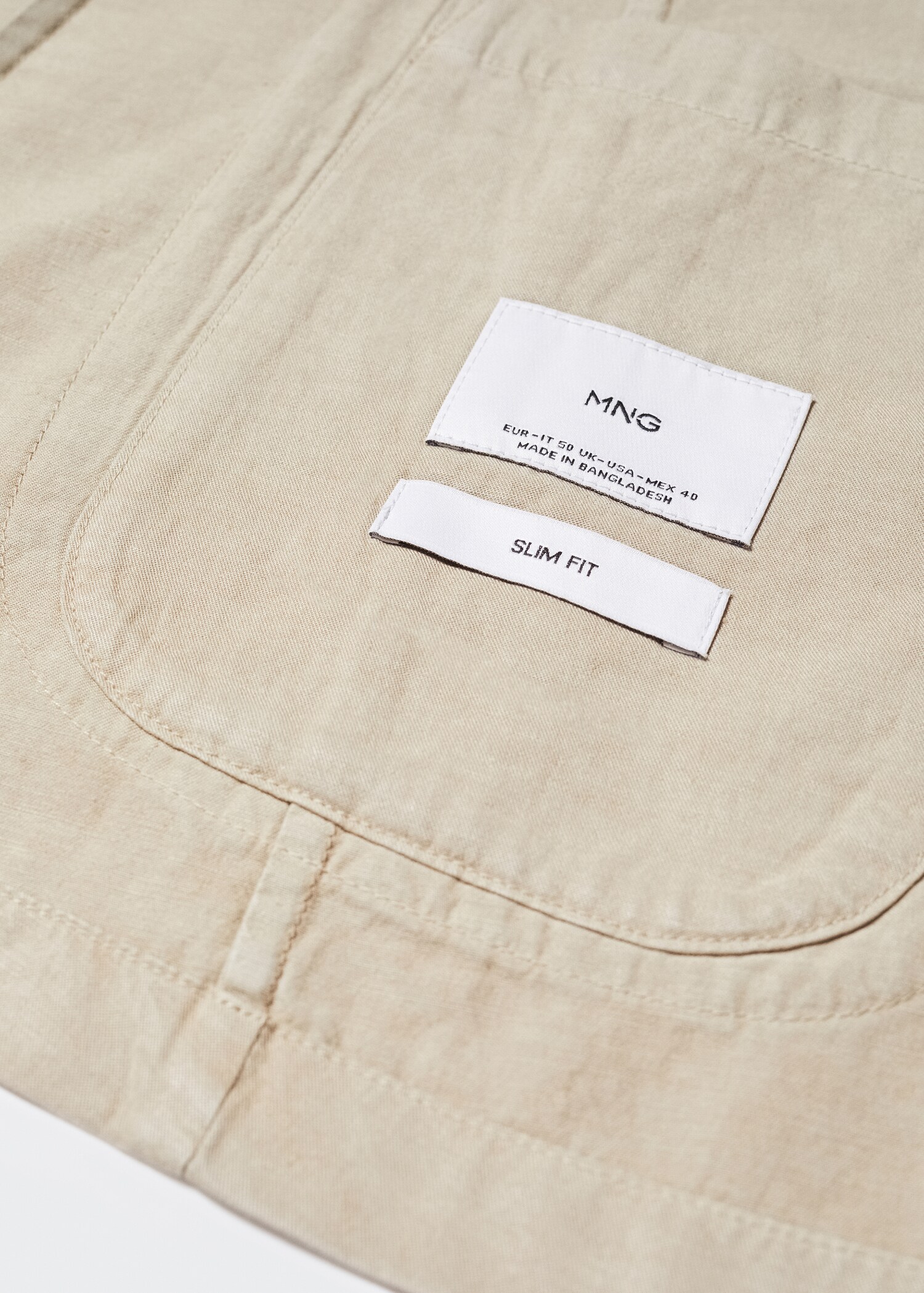 Slim fit linen cotton-blend blazer - Details of the article 8