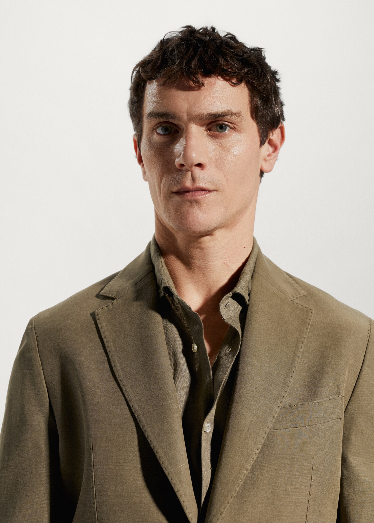 Slim fit cotton blazer - Details of the article 1
