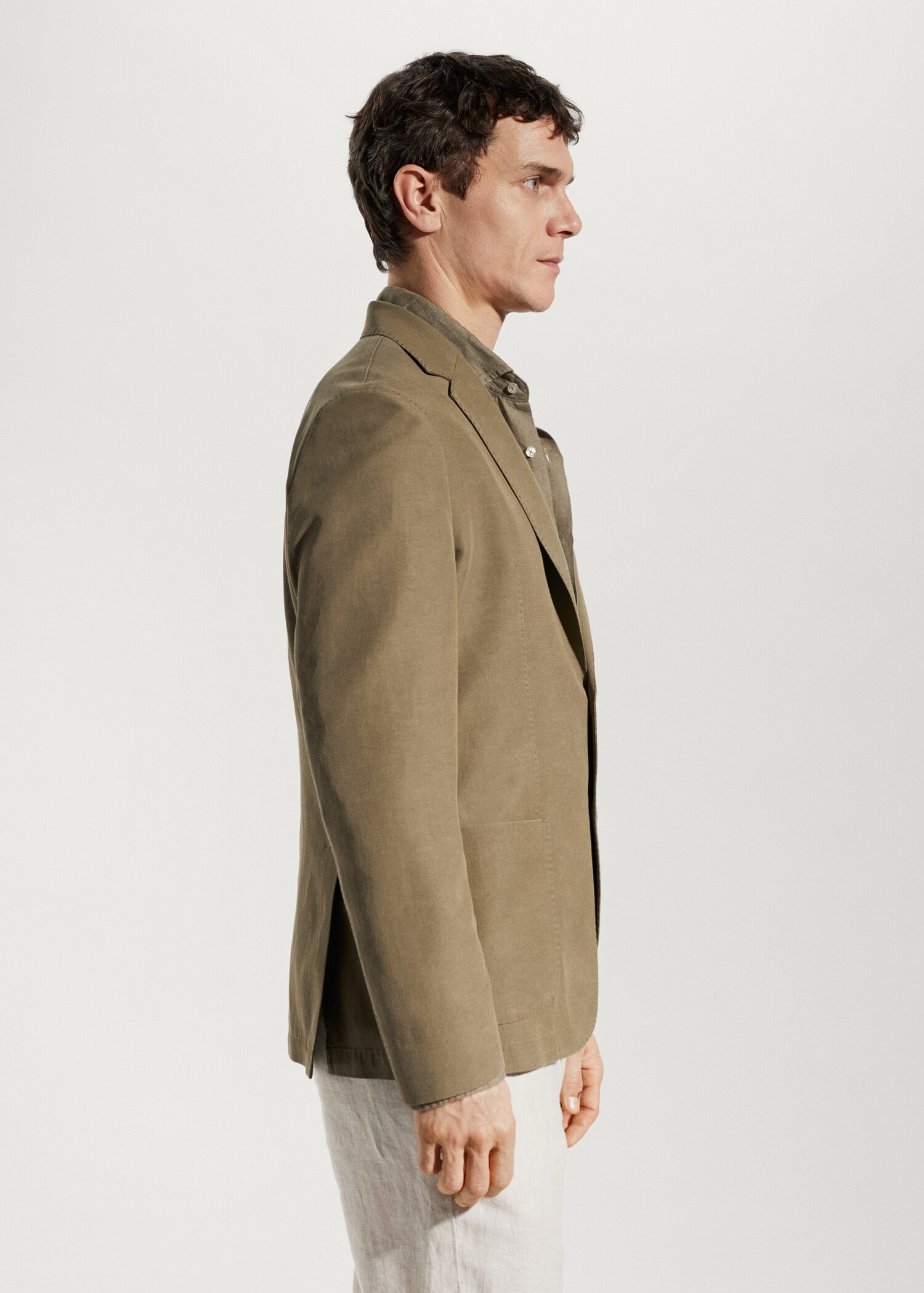 Slim fit cotton blazer - Details of the article 2