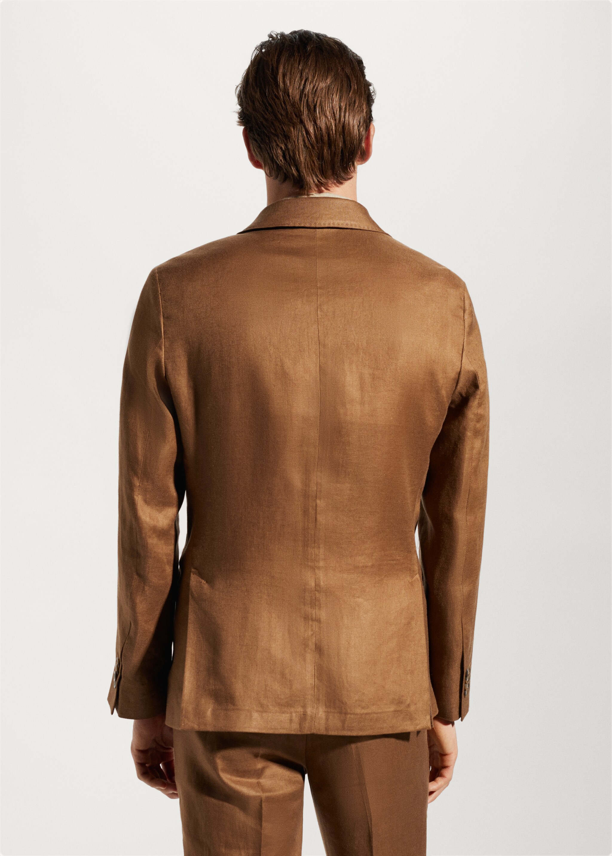 100% linen slim-fit suit jacket - Reverse of the article