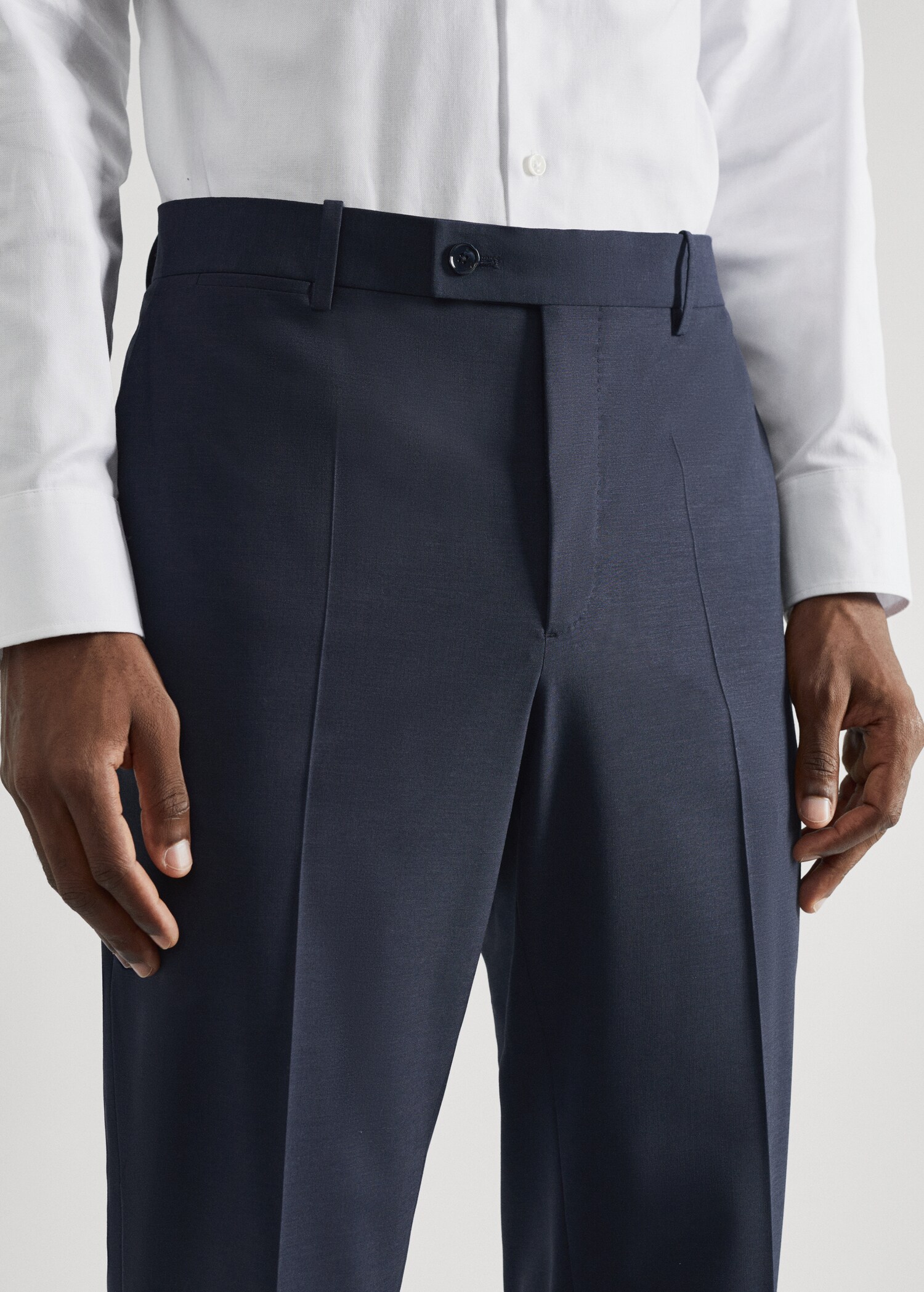 Slim fit wool suit pants - Details of the article 1