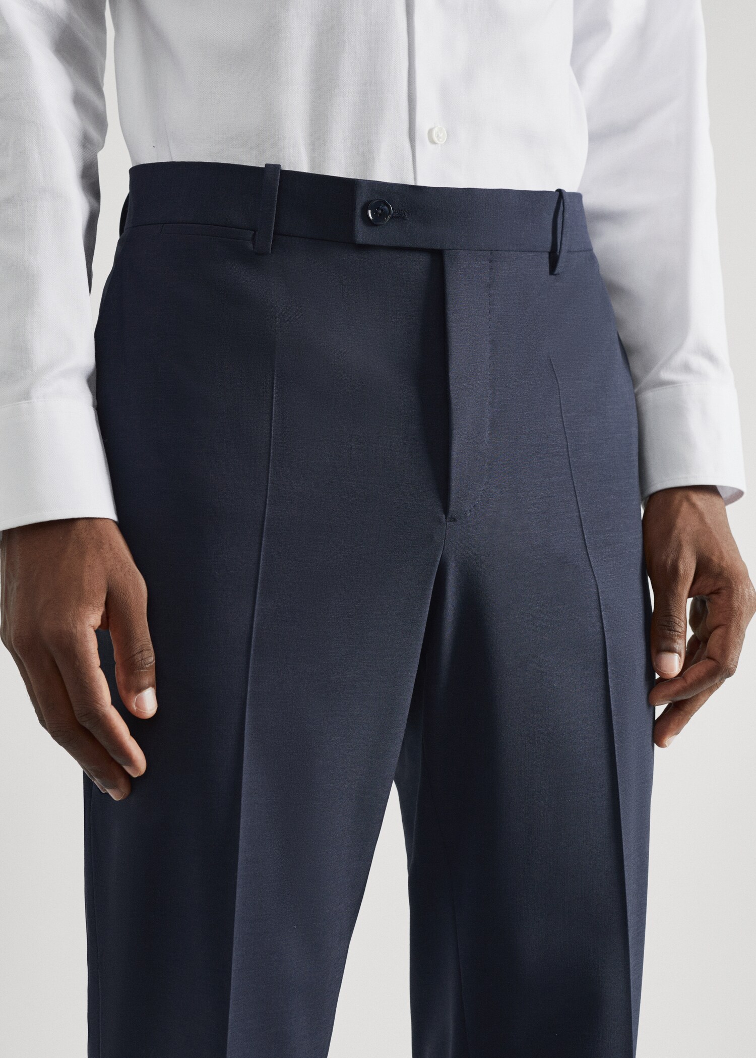 Slim fit wool suit trousers - Details of the article 1