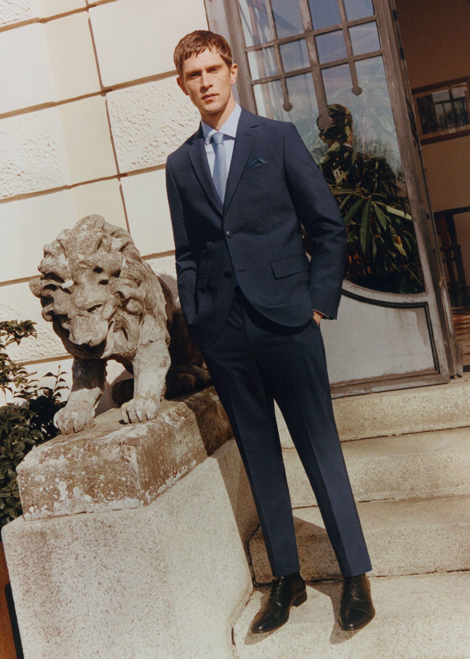 Slim fit wool suit pants - Details of the article 5