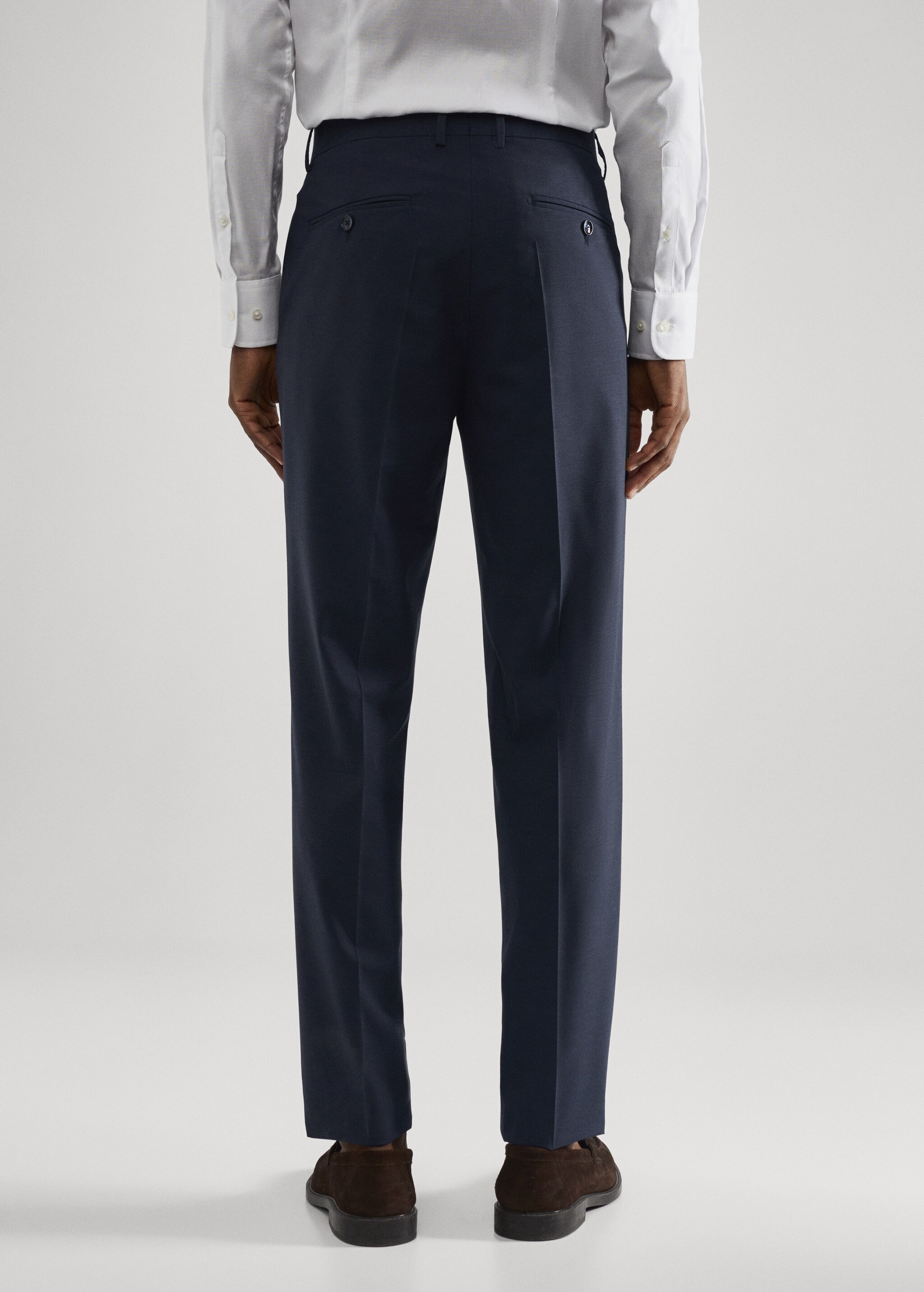 Slim fit wool suit trousers - Reverse of the article