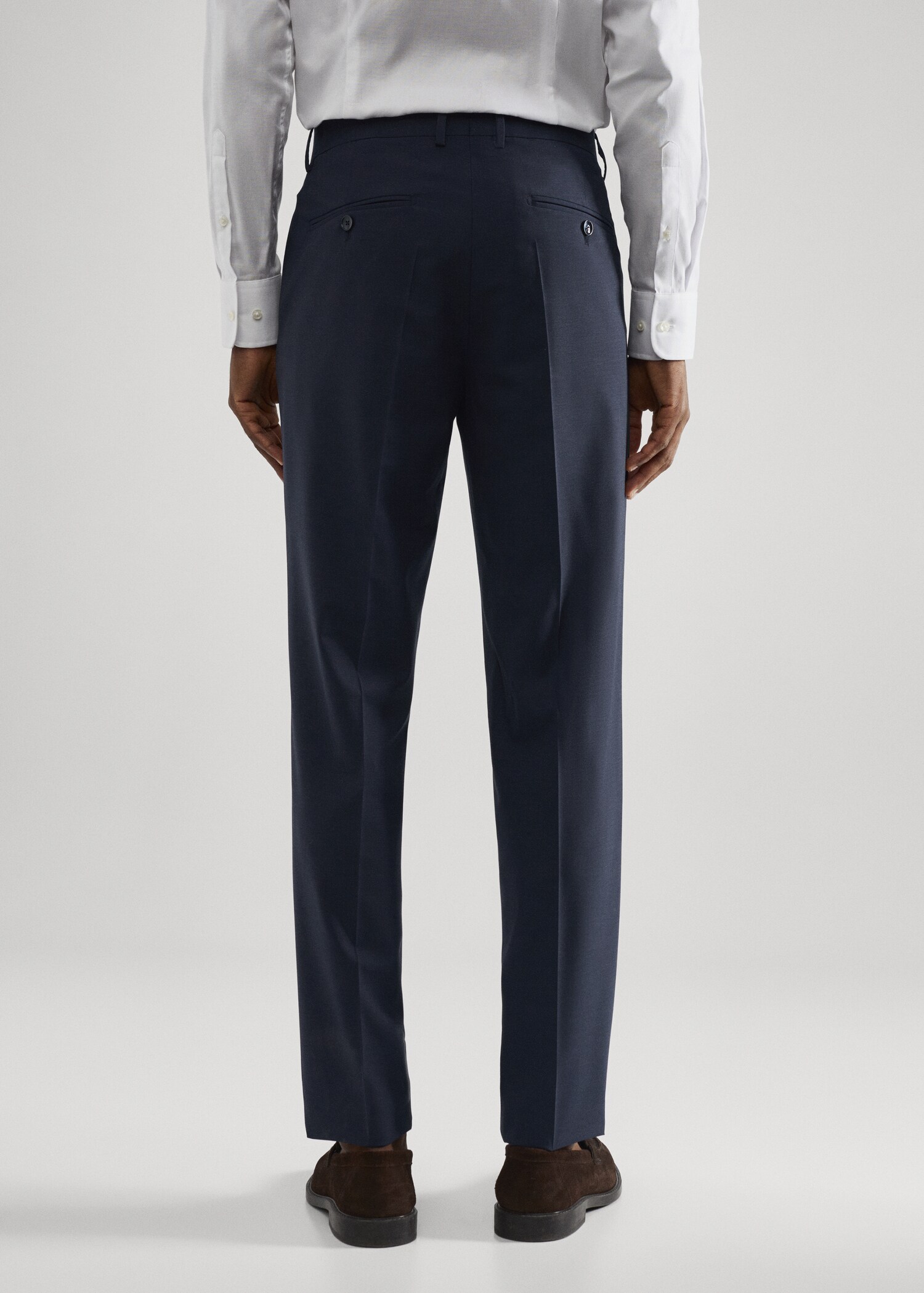 Slim fit wool suit pants - Reverse of the article
