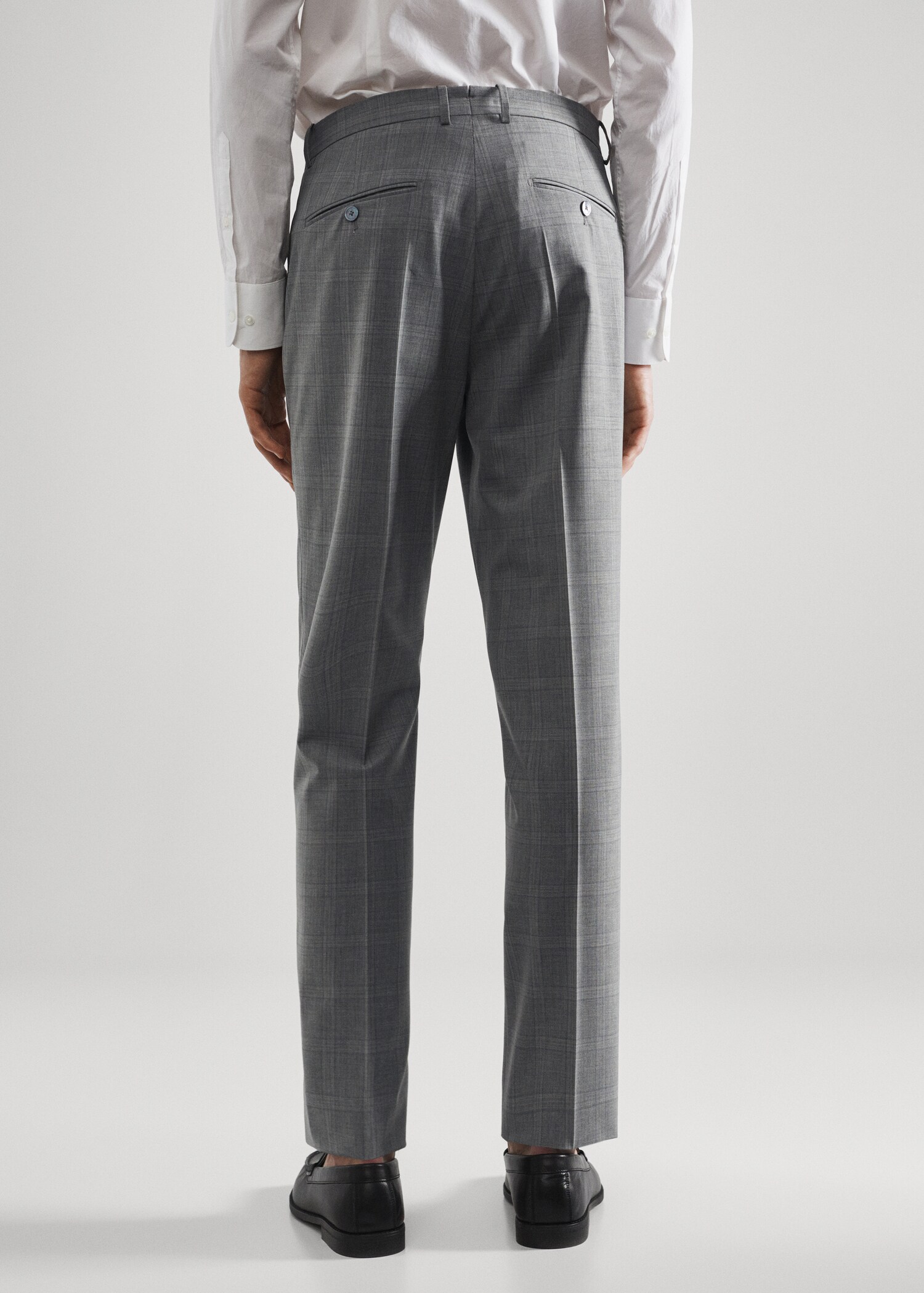 Slim fit wool suit trousers - Reverse of the article