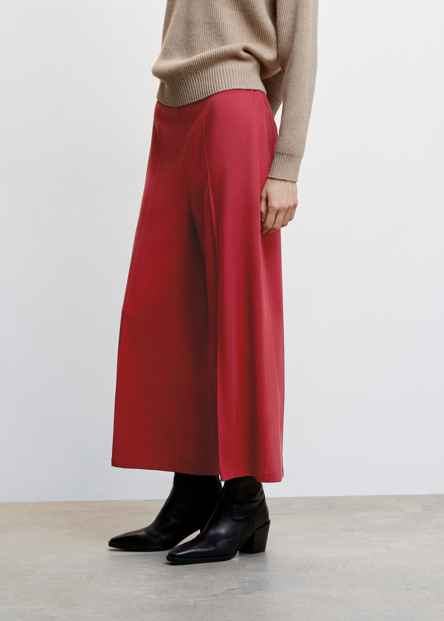 High-waist palazzo pants - Medium plane