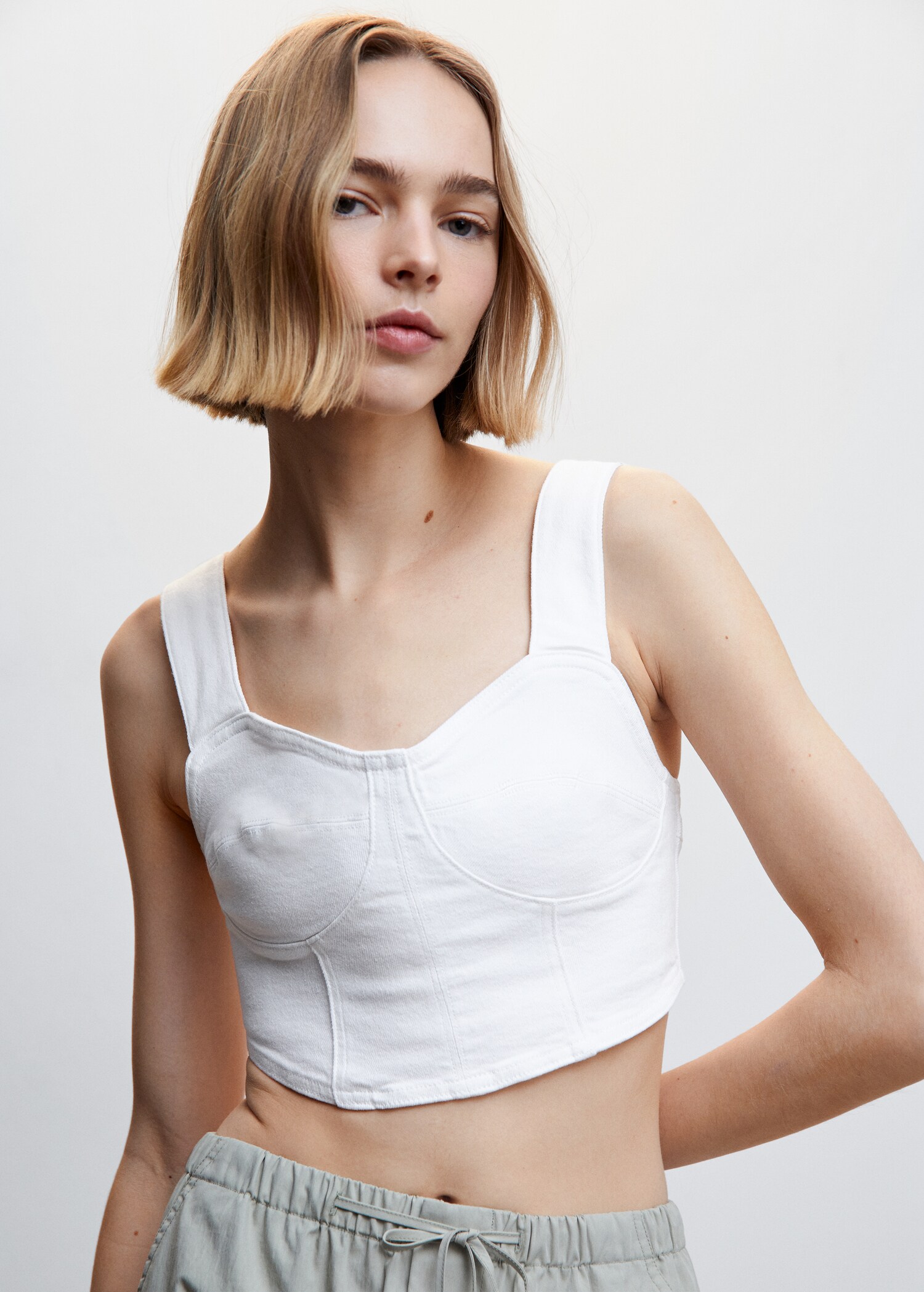 Corset crop top - Medium plane