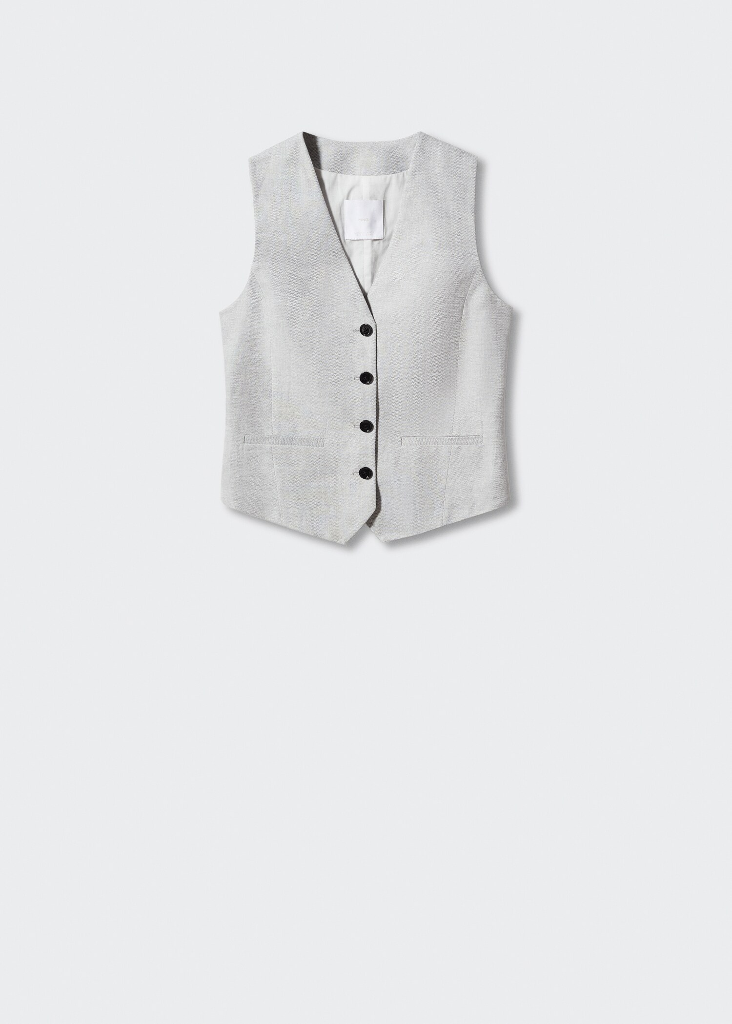 Herringbone linen suit waistcoat - Article without model