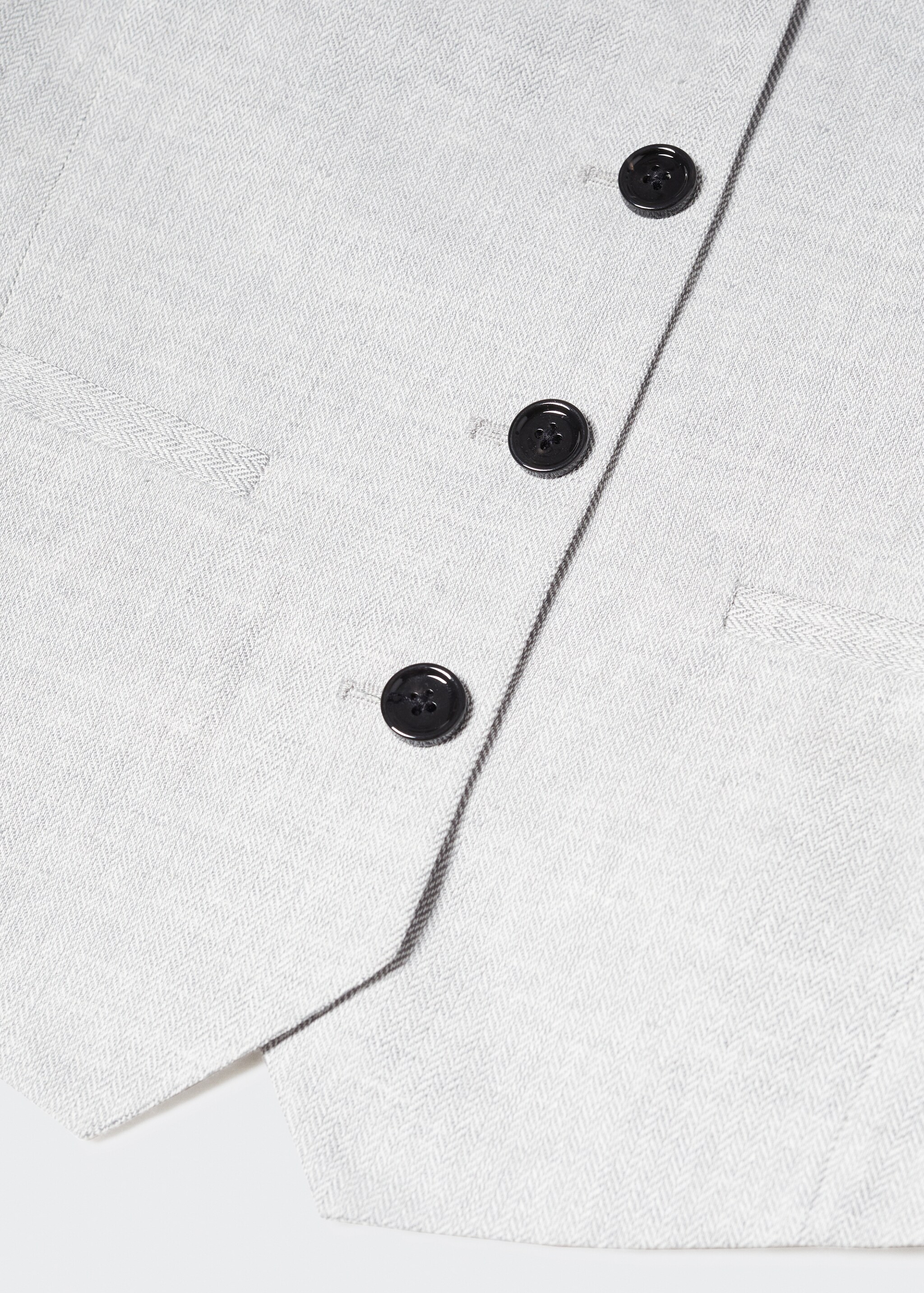 Herringbone linen suit waistcoat - Details of the article 8