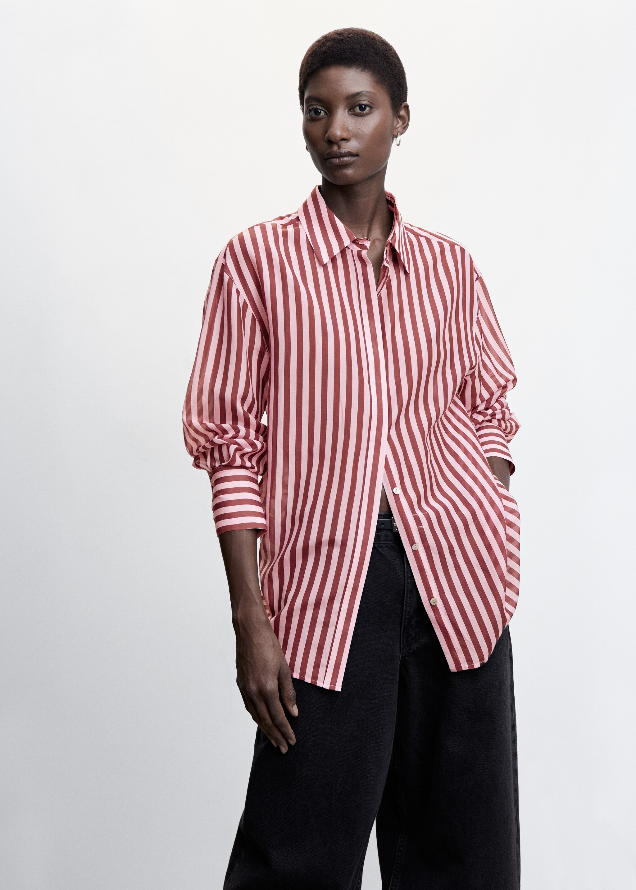 Striped cotton oversized shirt - Medium plane