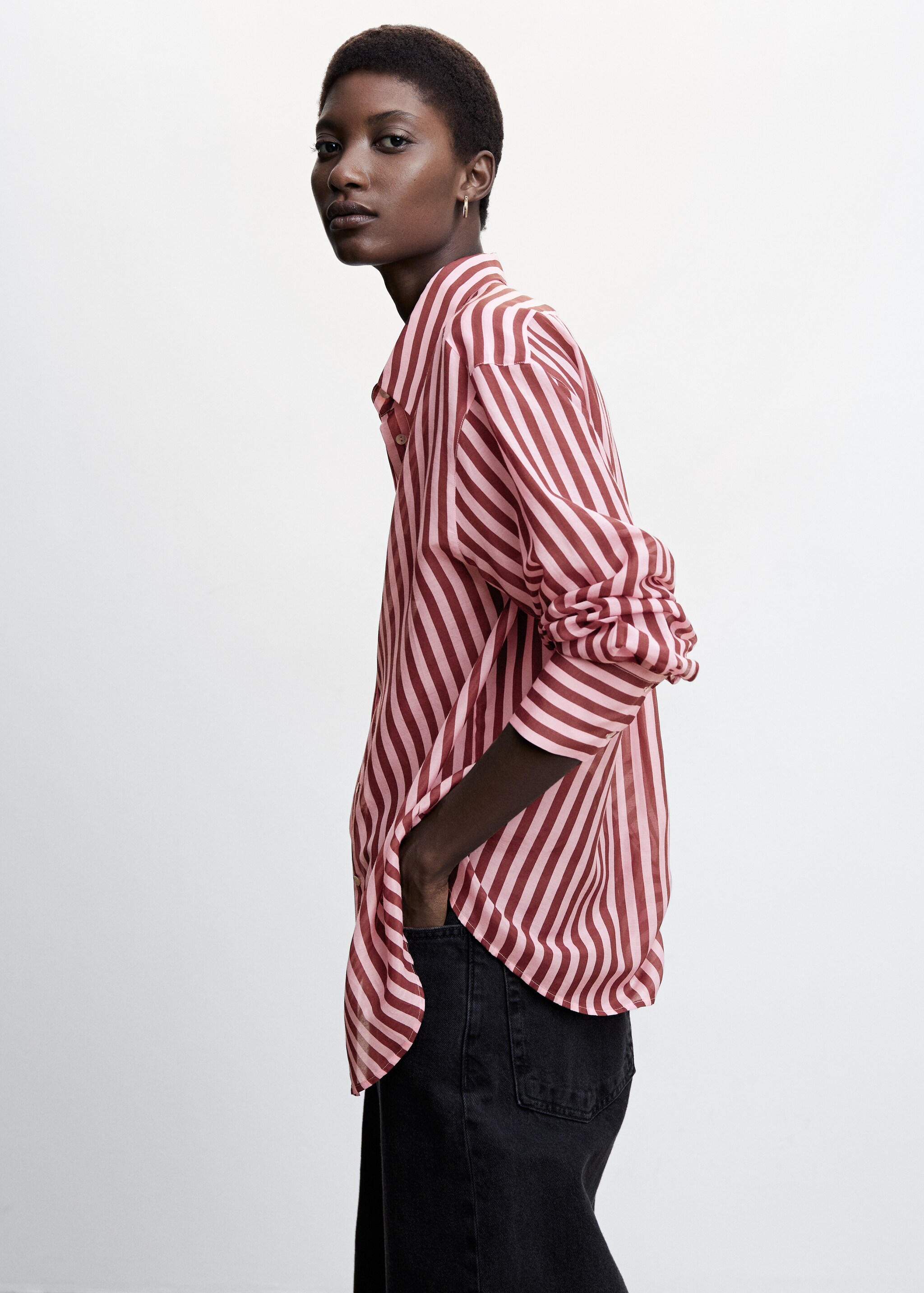 Striped cotton oversized shirt - Details of the article 2