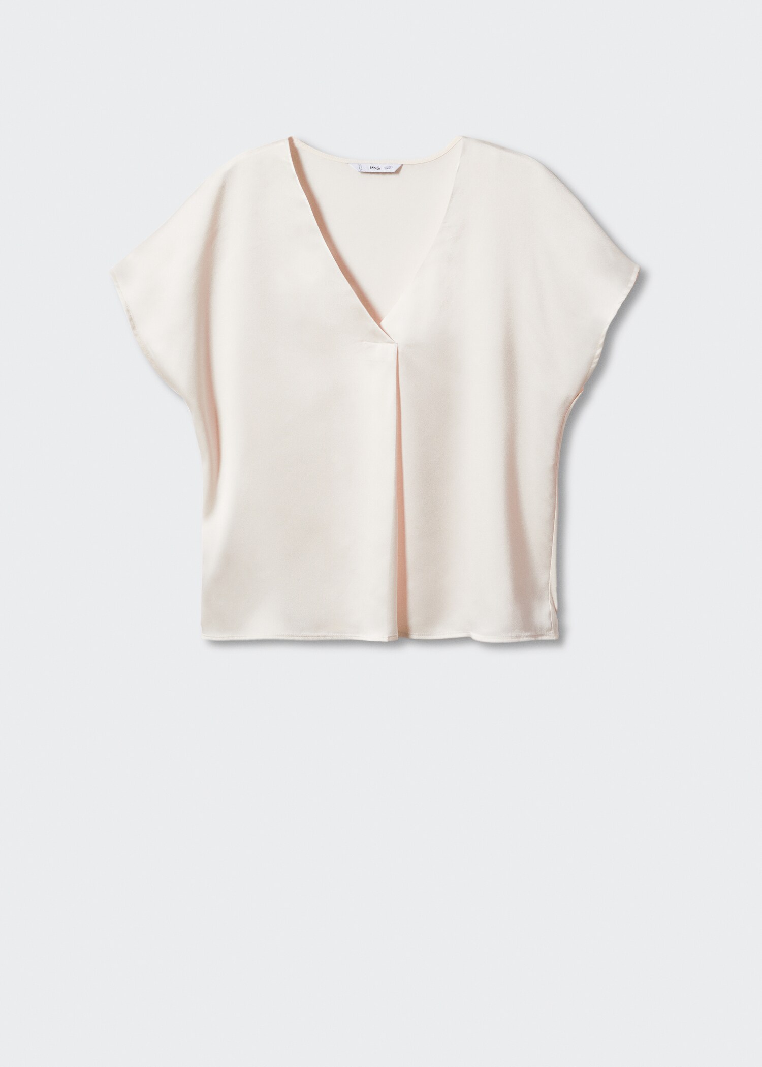 Satiniertes T-Shirt mit V-Ausschnitt - Damen | MANGO OUTLET 
