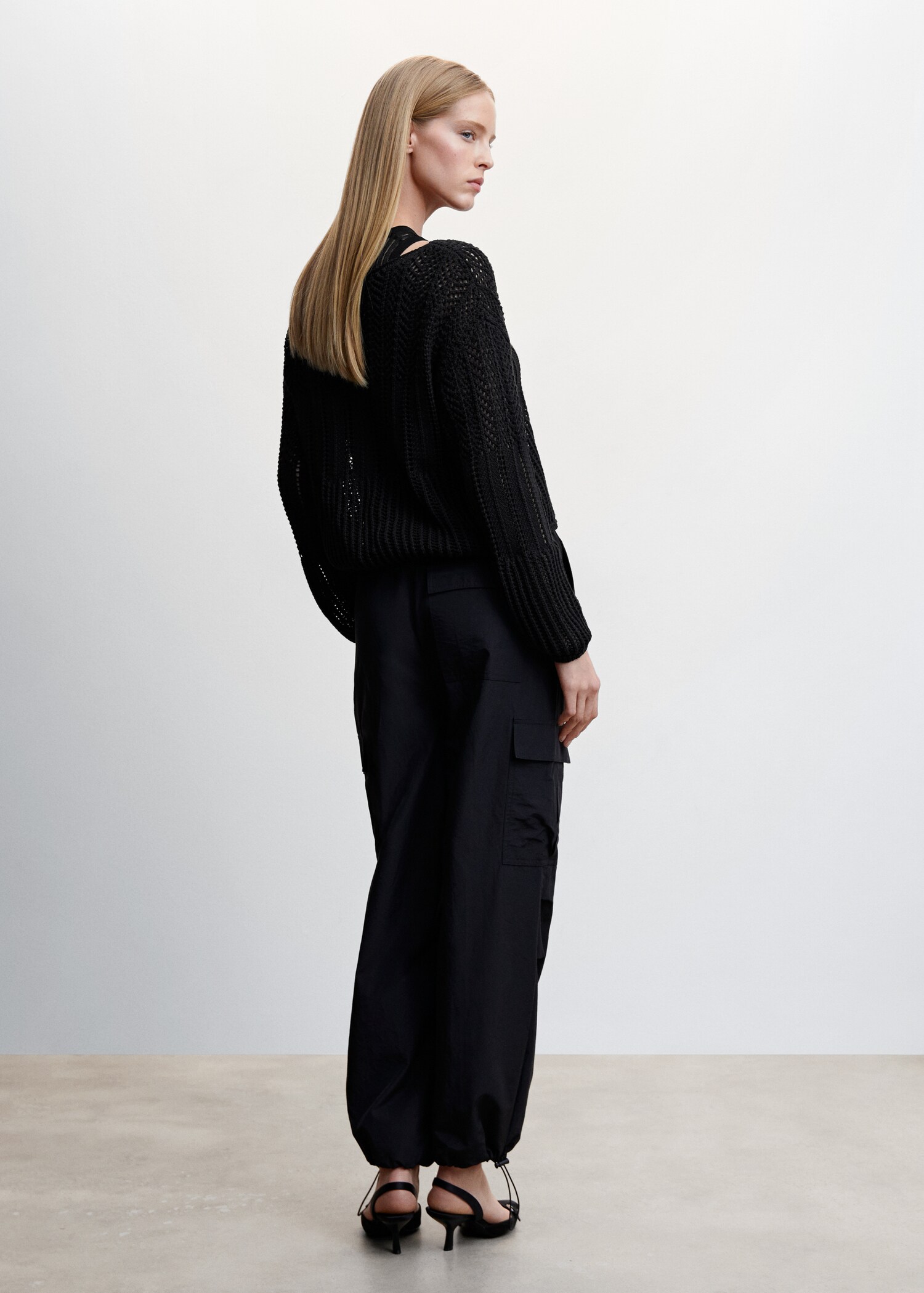 Openwork boat-neck sweater - Reverse of the article