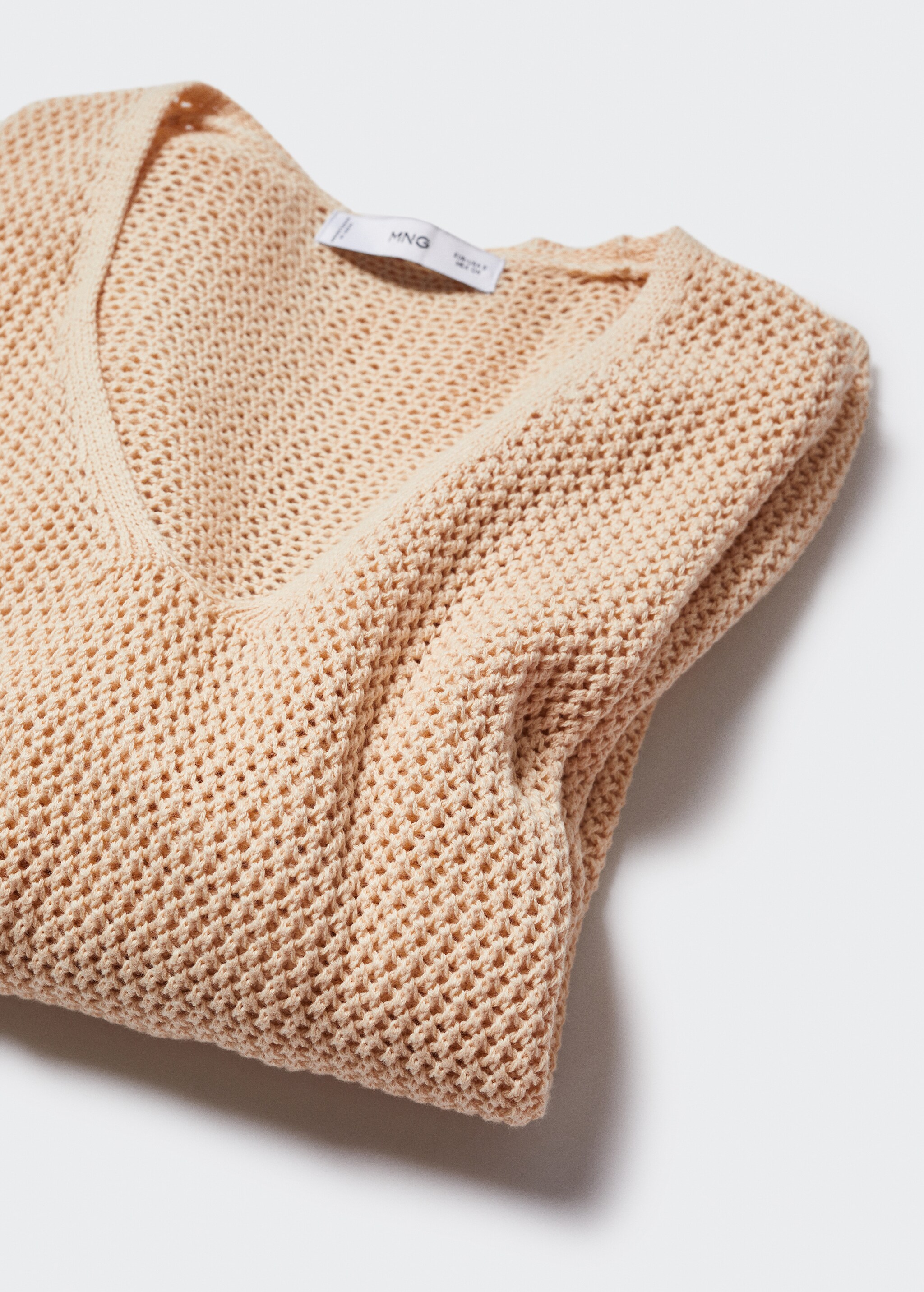 100% cotton V-neck sweater - Details of the article 8