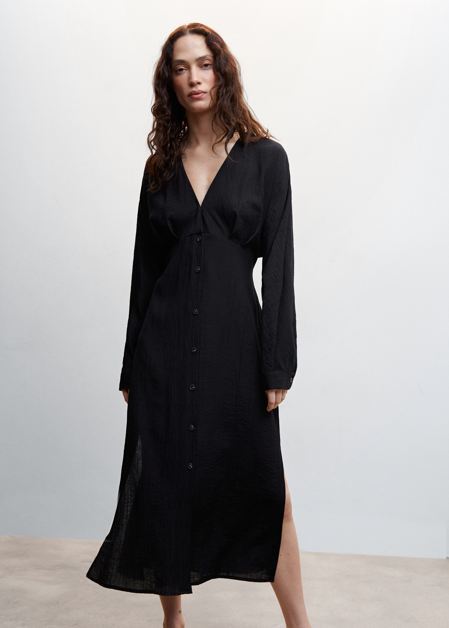 Vestido camisero lazo - Plano medio