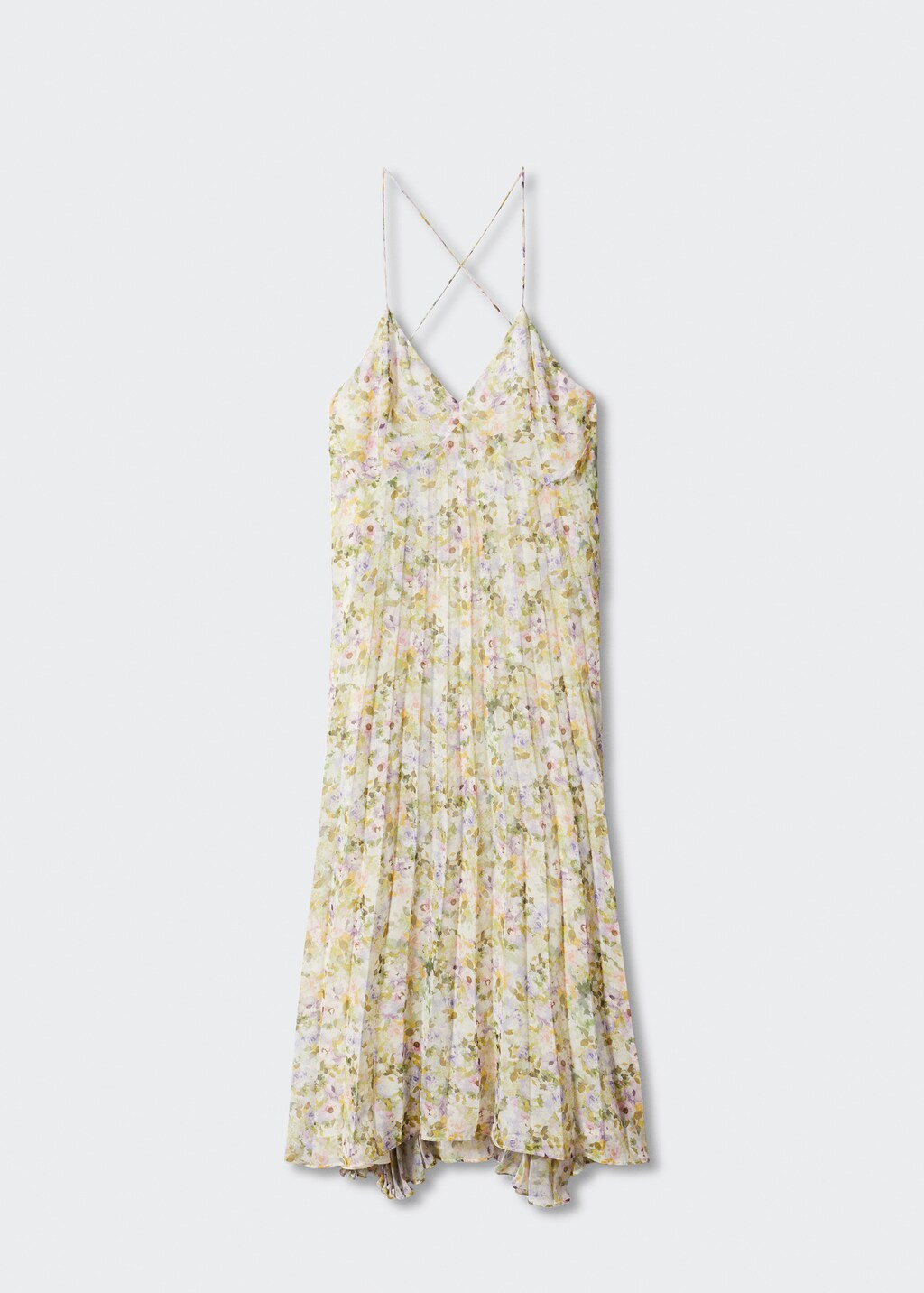 Pleated floral dress - Women | MANGO OUTLET USA