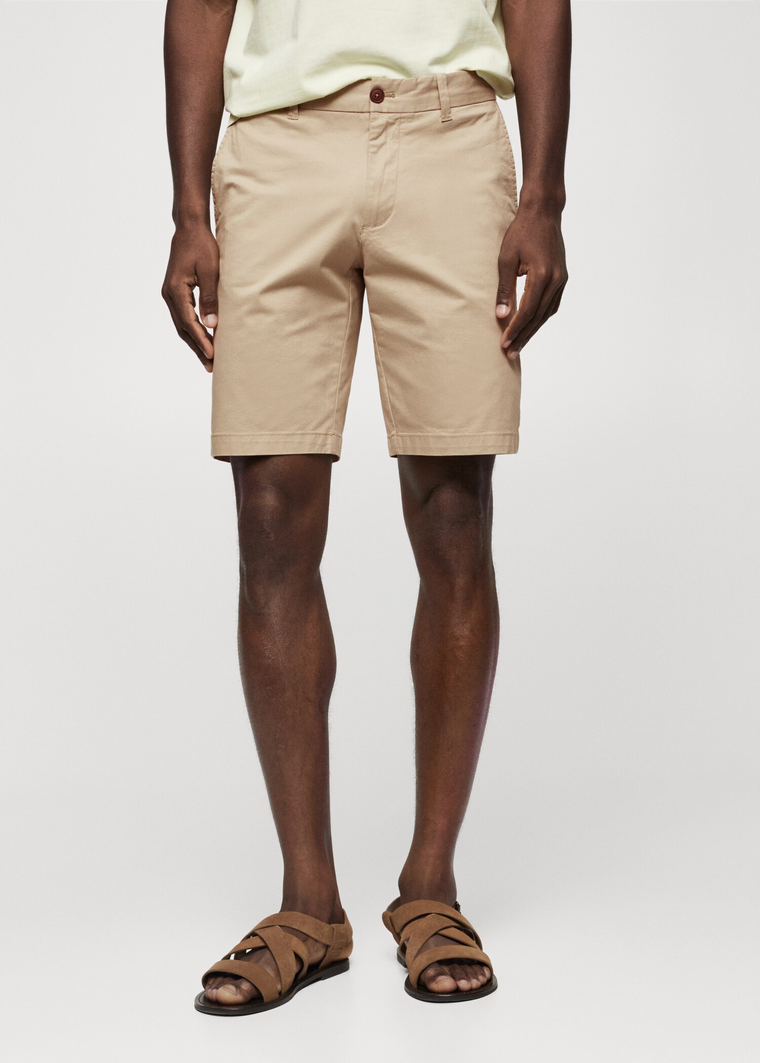 Slim-fit chino cotton bermuda shorts - Medium plane