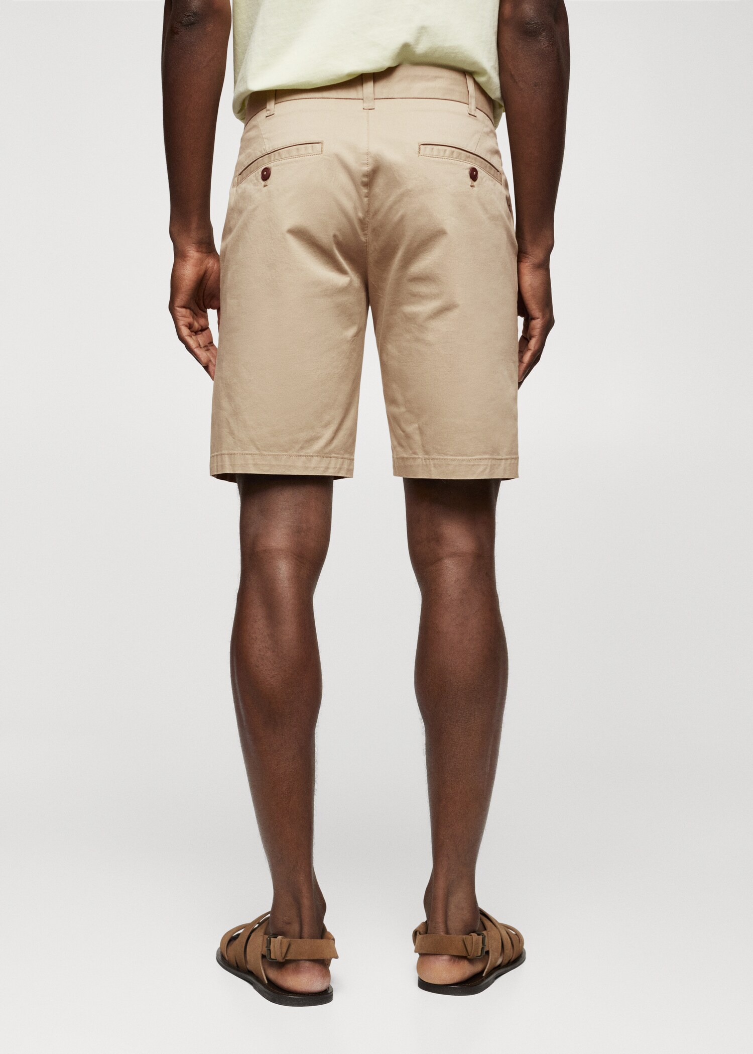 Slim-fit chino cotton bermuda shorts - Reverse of the article