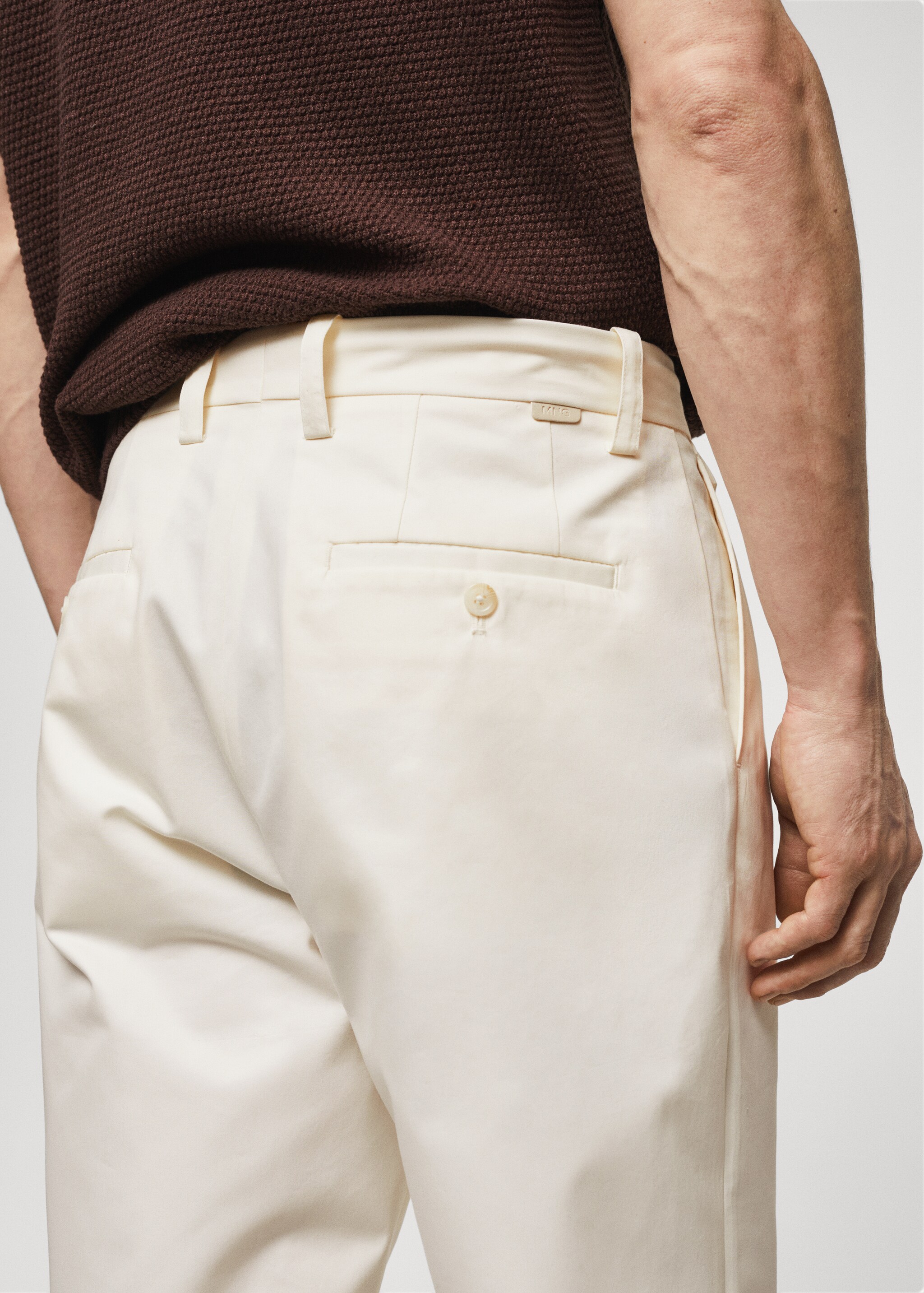Cotton pleated trousers - Details of the article 2