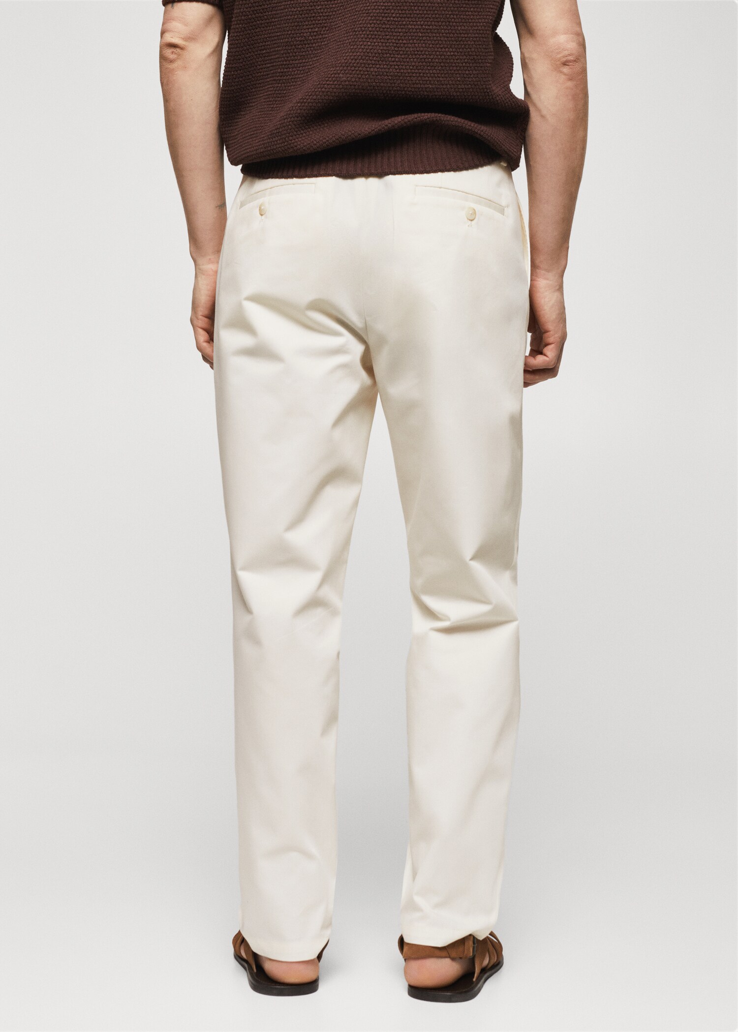 Cotton pleated trousers - Reverse of the article