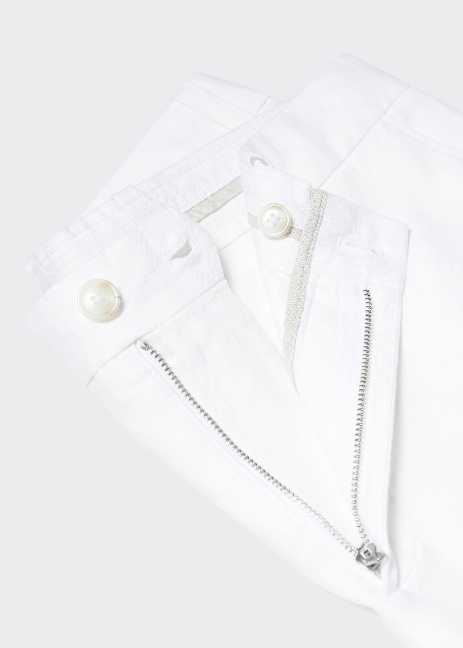 Slim-fit 100% linen trousers - Details of the article 8