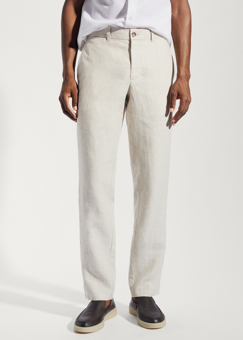 Slim fit 100 linen trousers