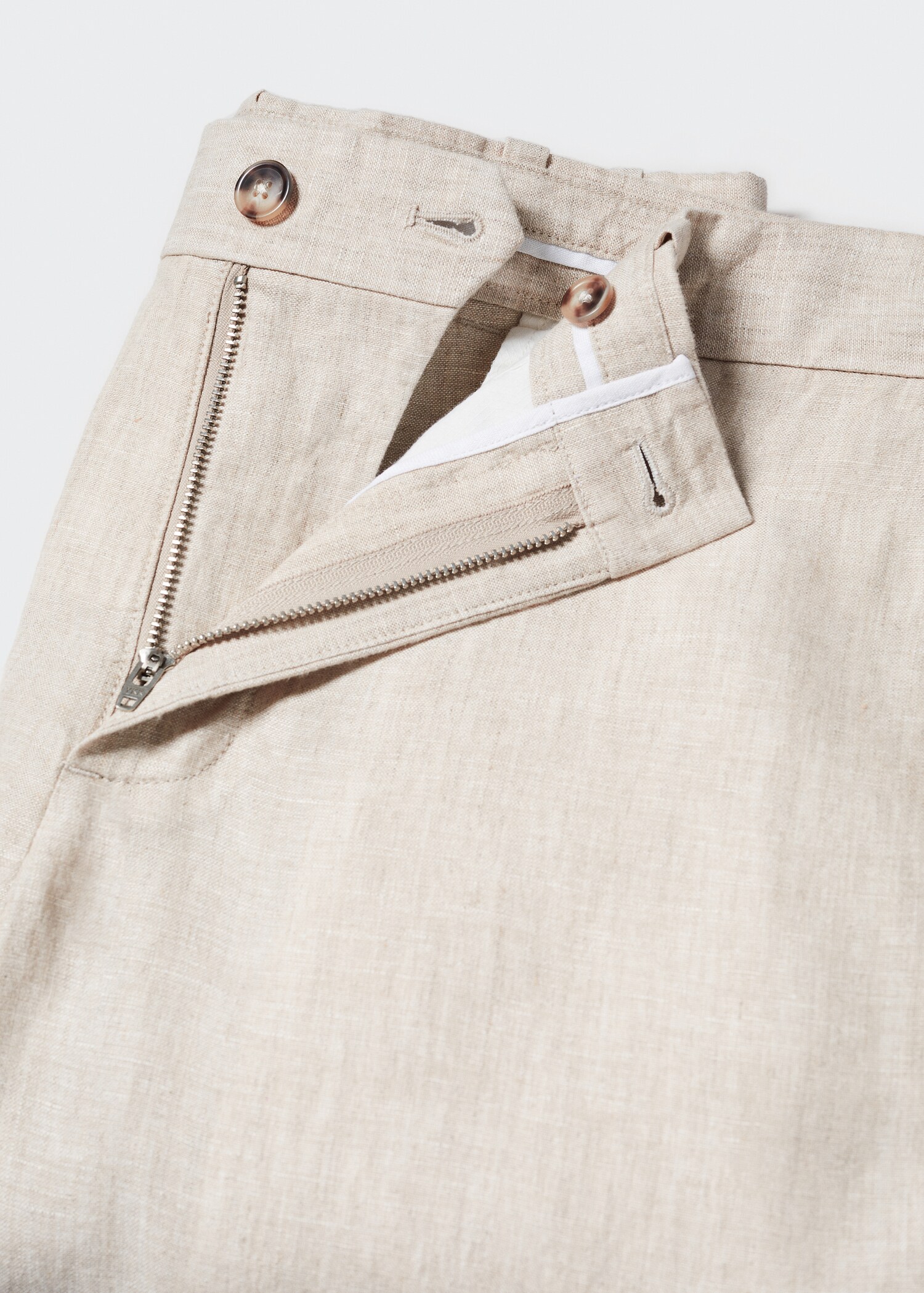 Slim-fit 100% linen trousers - Details of the article 8