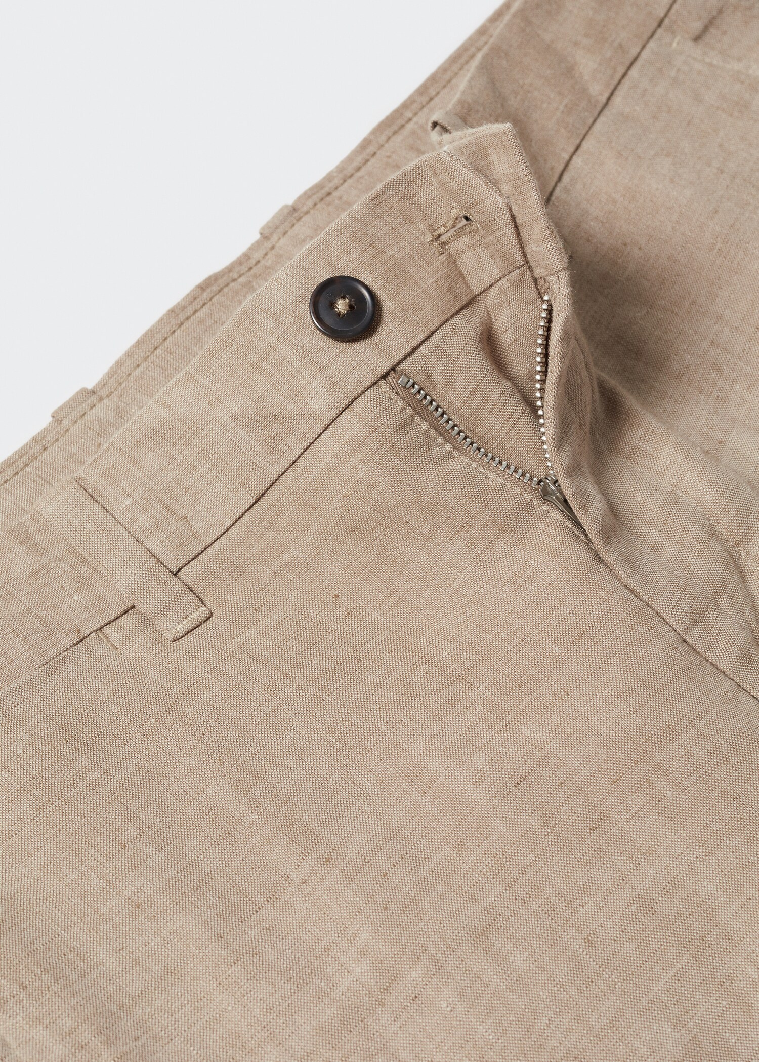 Slim-fit 100% linen trousers - Details of the article 8