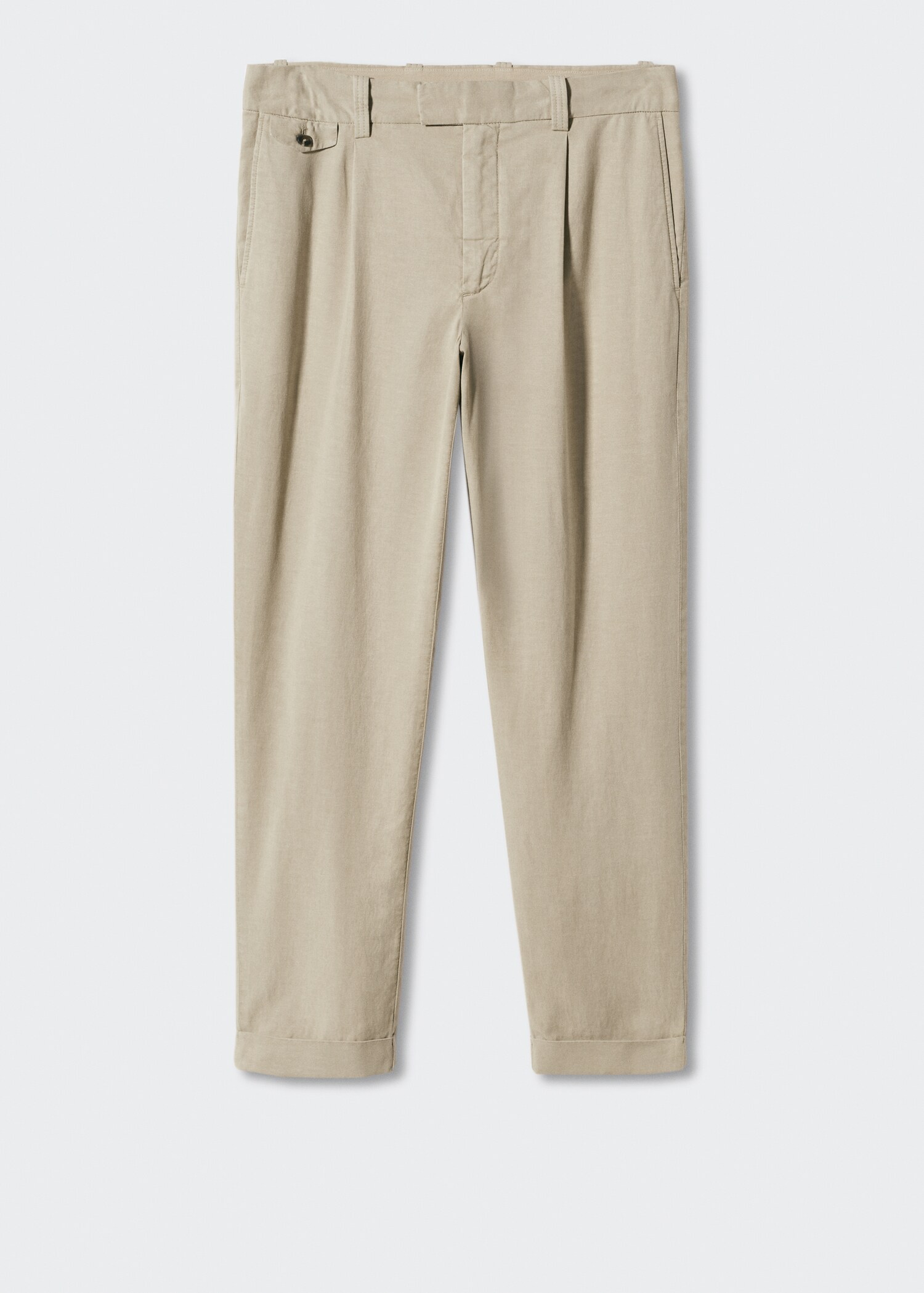 Tapered-fit pleated pants - Article without model