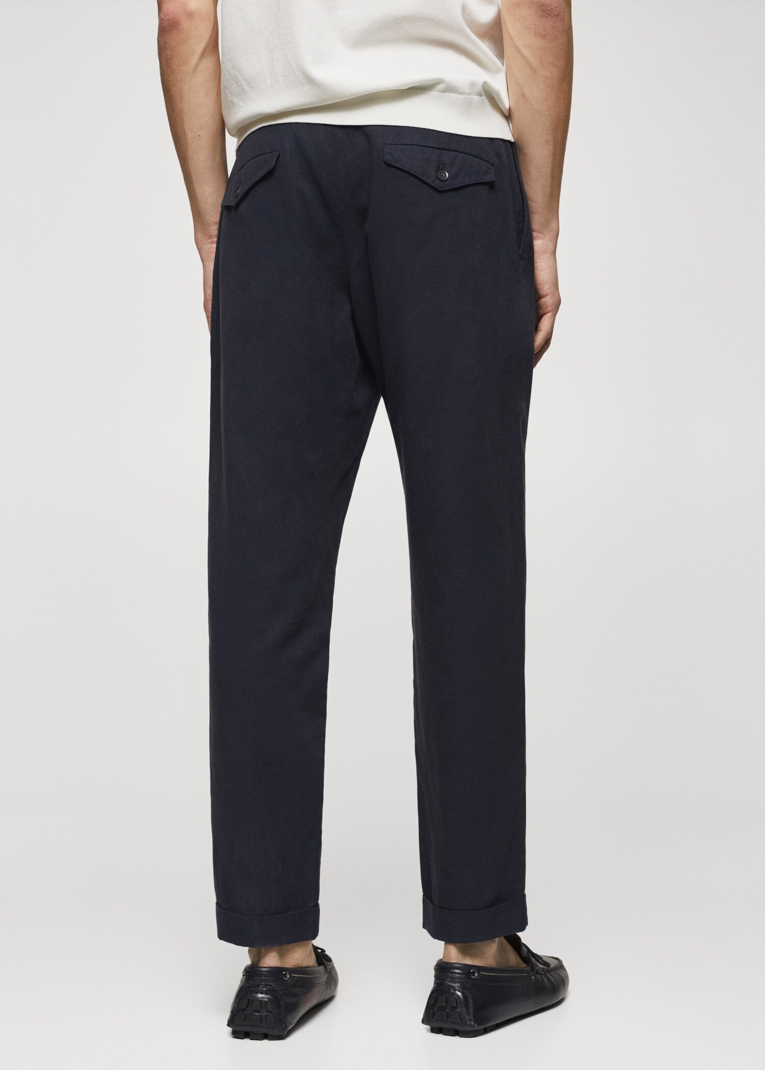 Tapered-fit pleated trousers - Reverse of the article