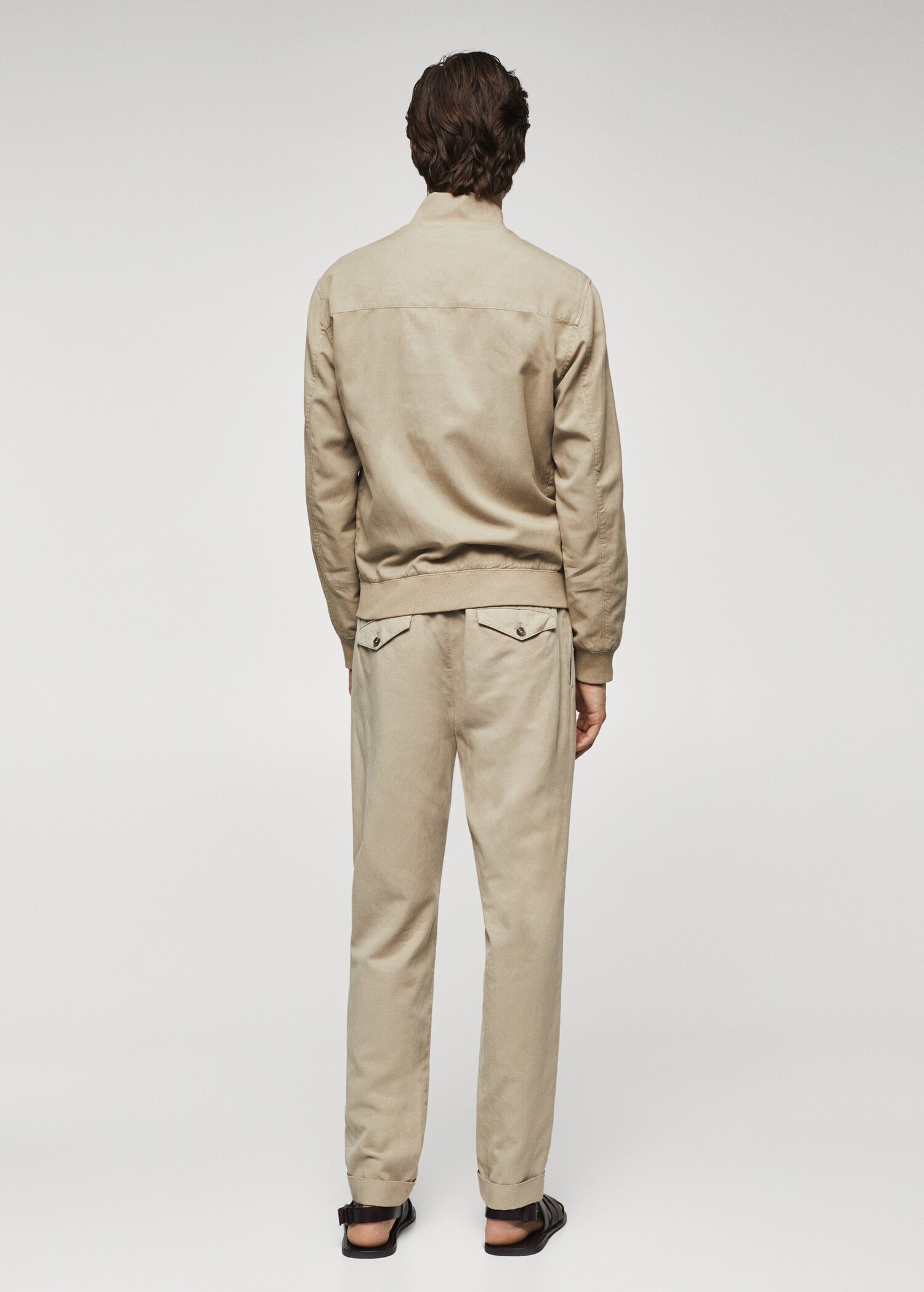 Lightweight linen cotton bomber jacket - Reverse of the article