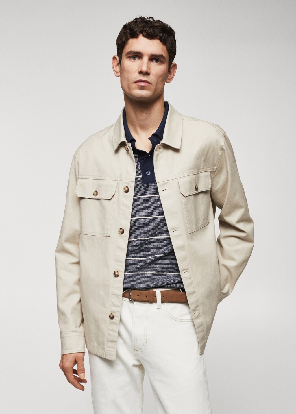 Chest pocket cotton overshirt Men MANGO OUTLET Netherlands