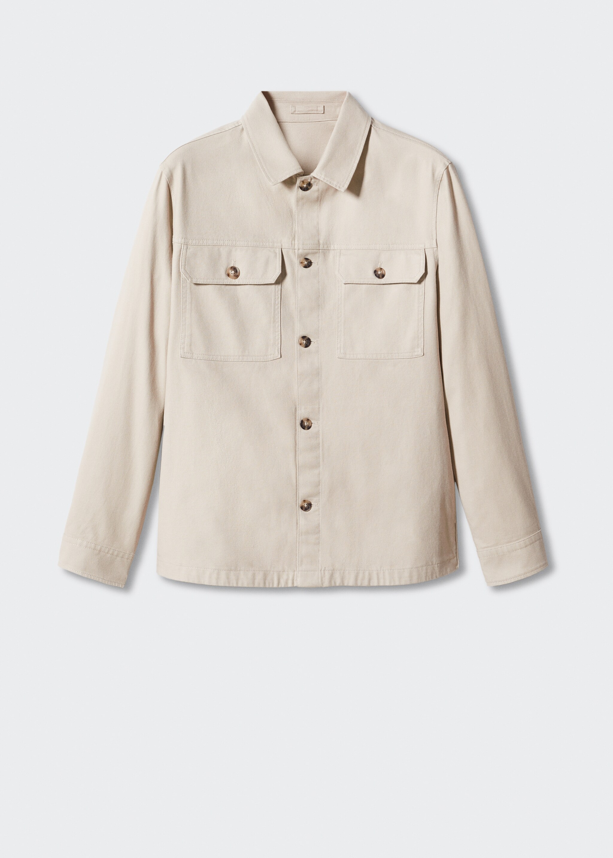 Chest-pocket cotton overshirt - Article without model