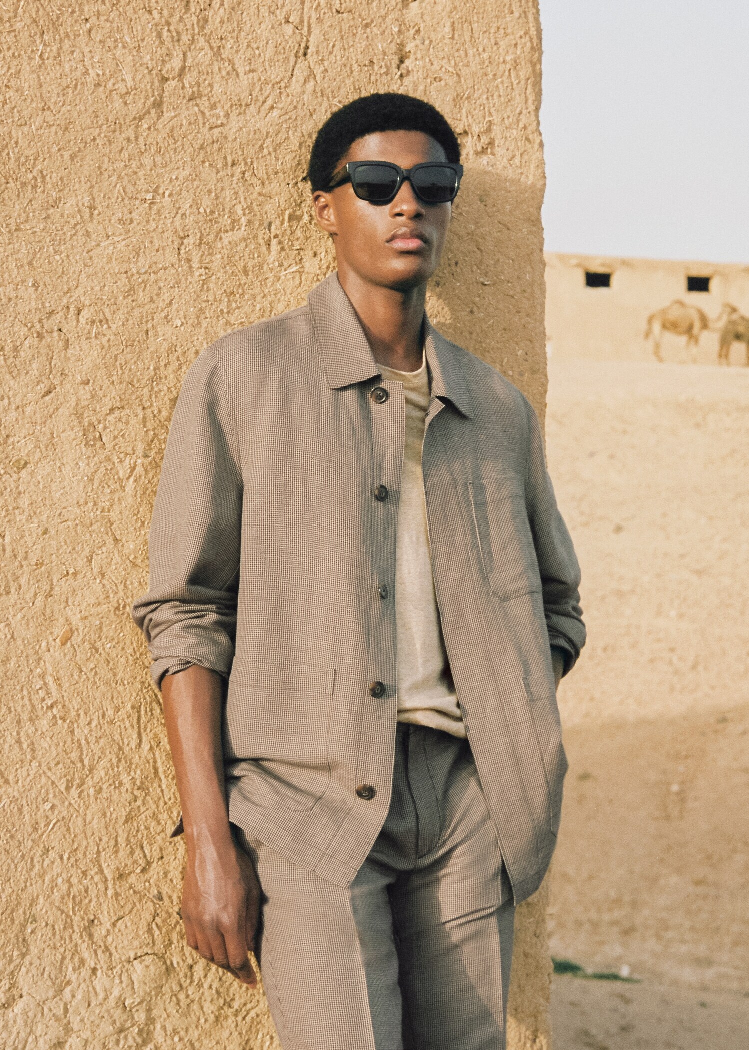 Houndstooth linen overshirt  - Details of the article 5