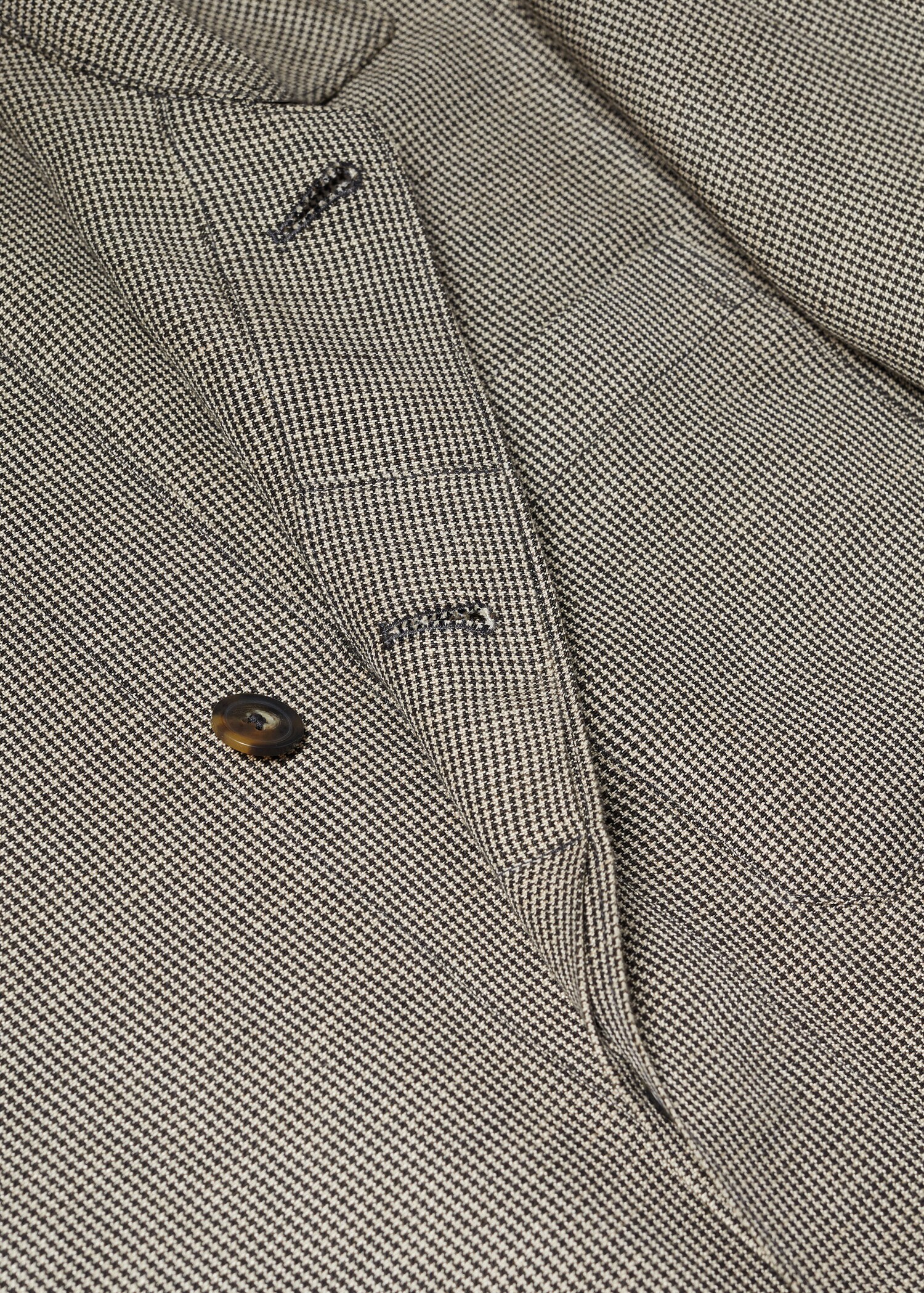 Houndstooth linen overshirt  - Details of the article 8