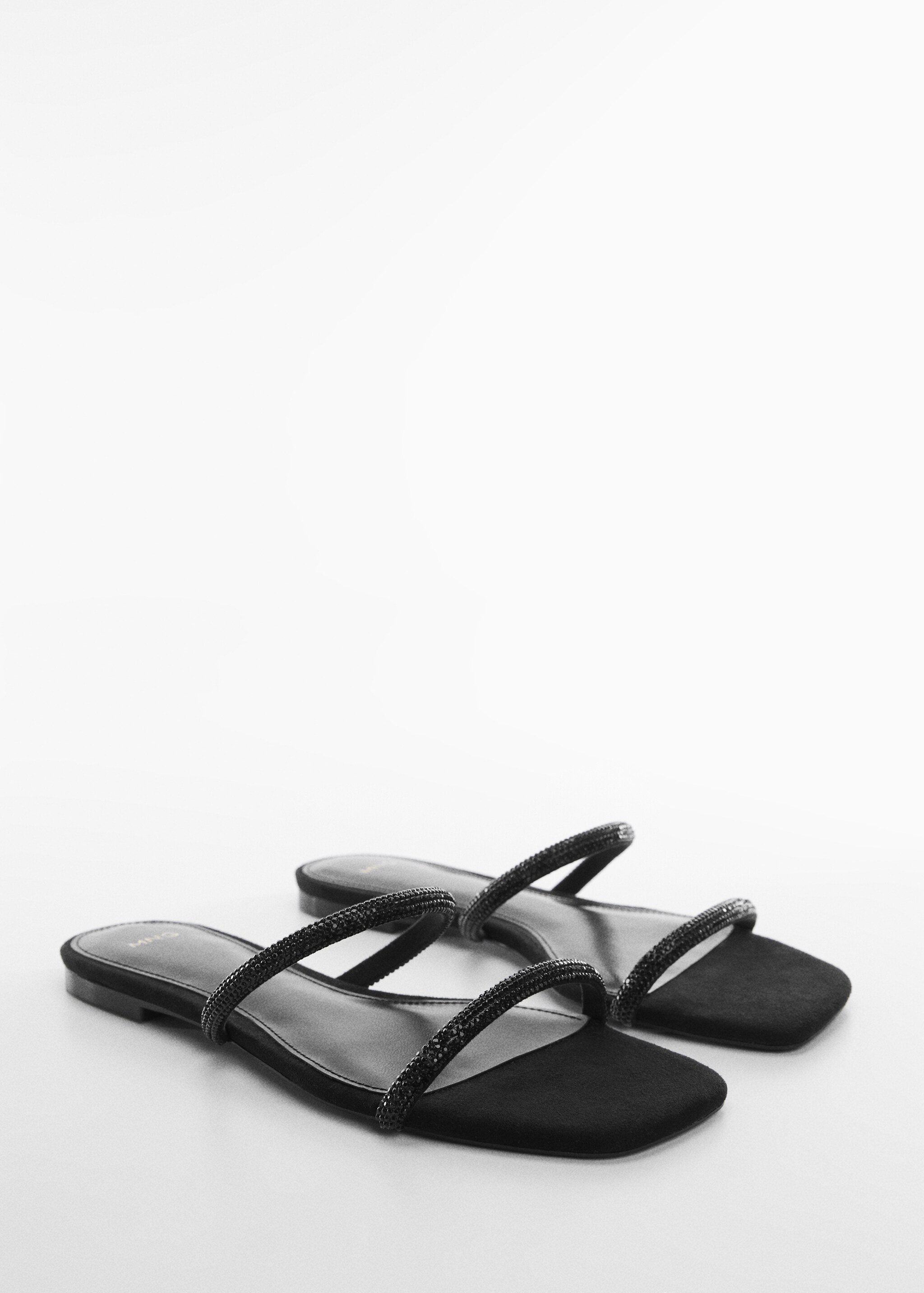Strap rhinestone sandals - Medium plane