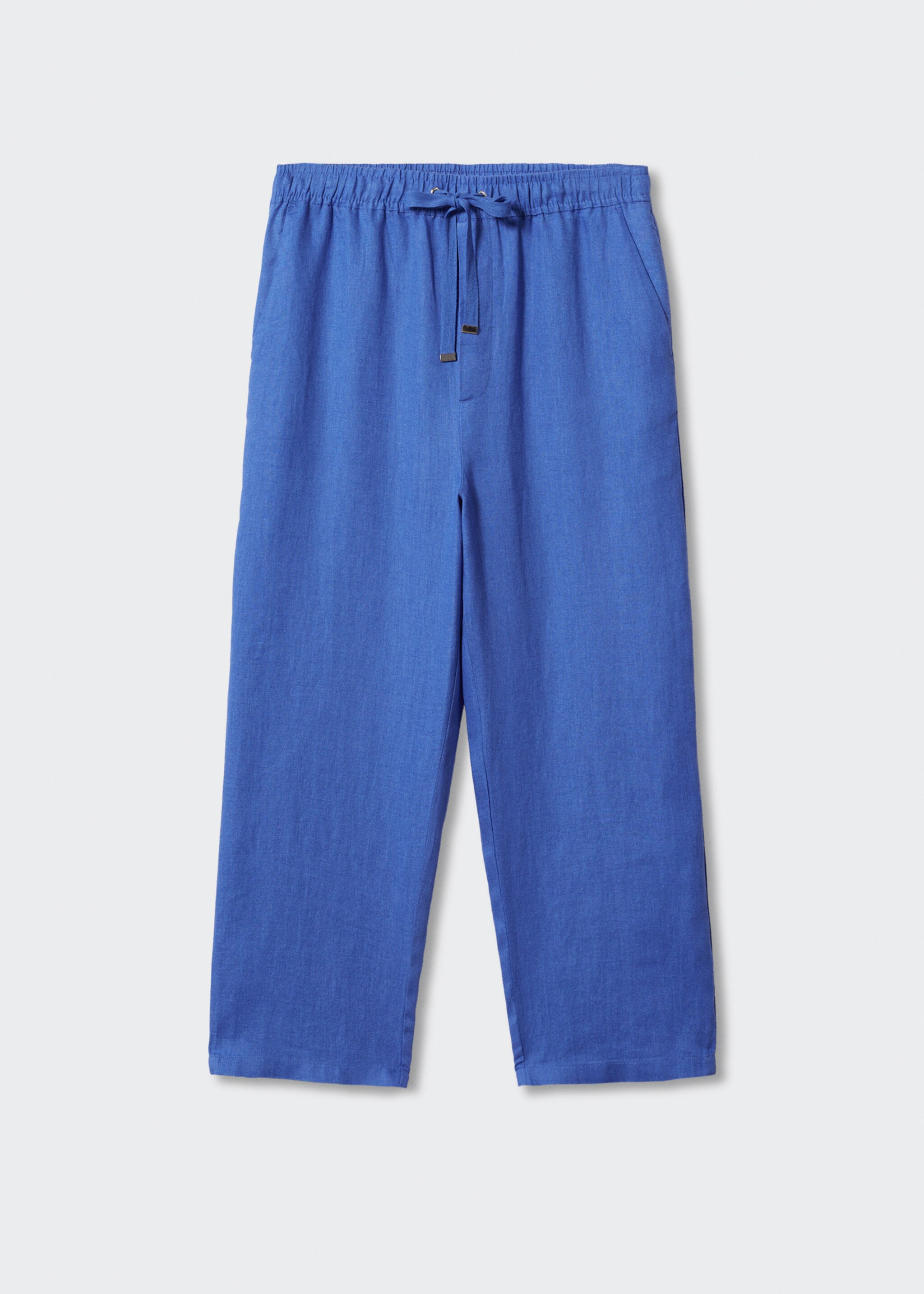 100% linen trousers - Article without model, Blue. Ref: 47006704-00.