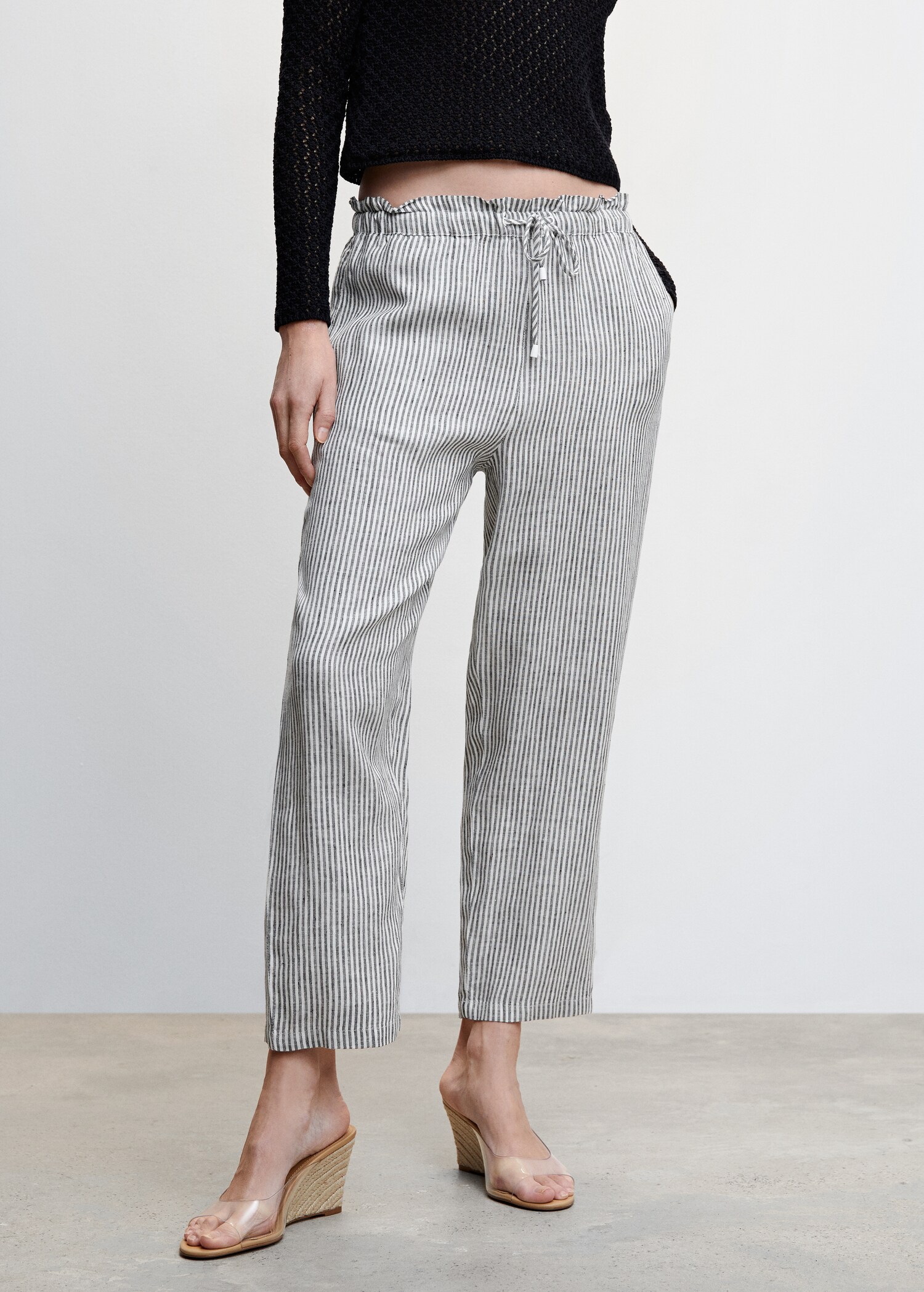 Linen jogger trousers - Medium plane