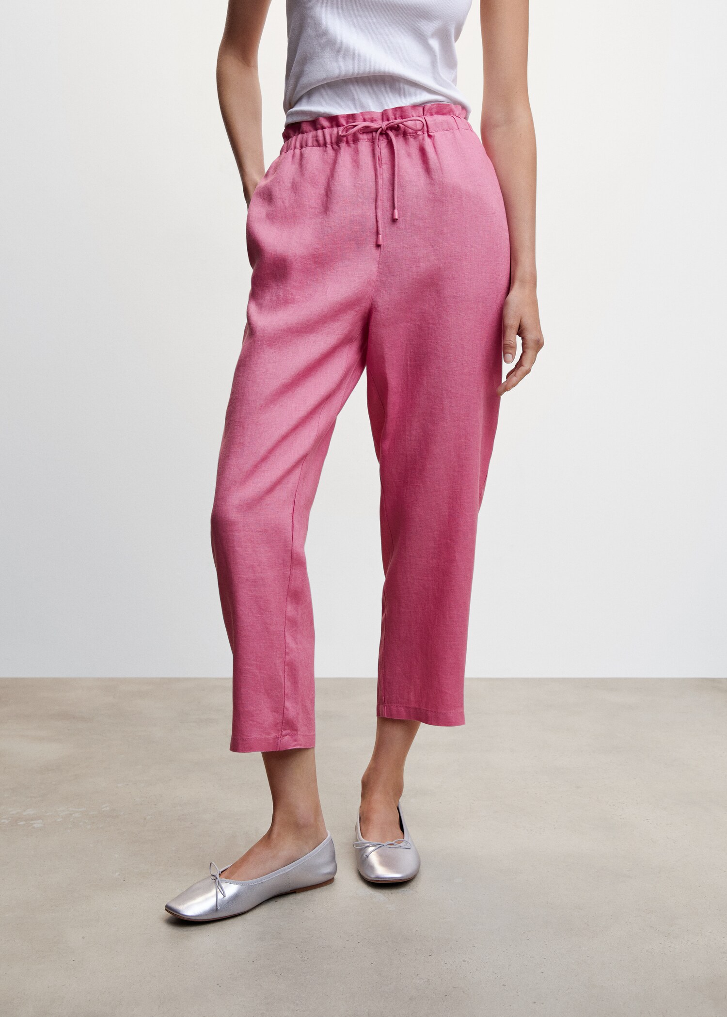 Linen jogger trousers - Medium plane